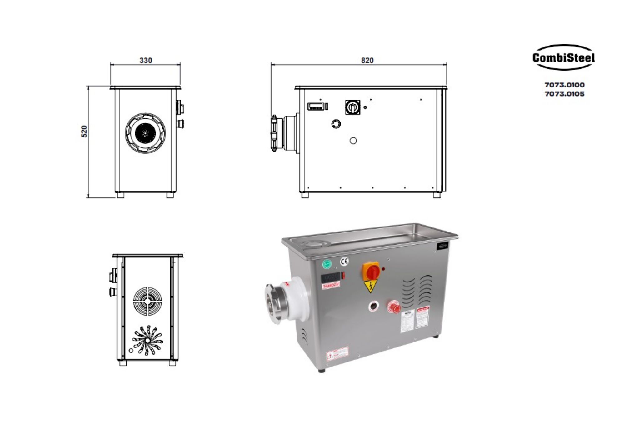 Picture of MEATGRINDER 32 - 750KG/H 230V - WITH FIXED COOLED HEAD