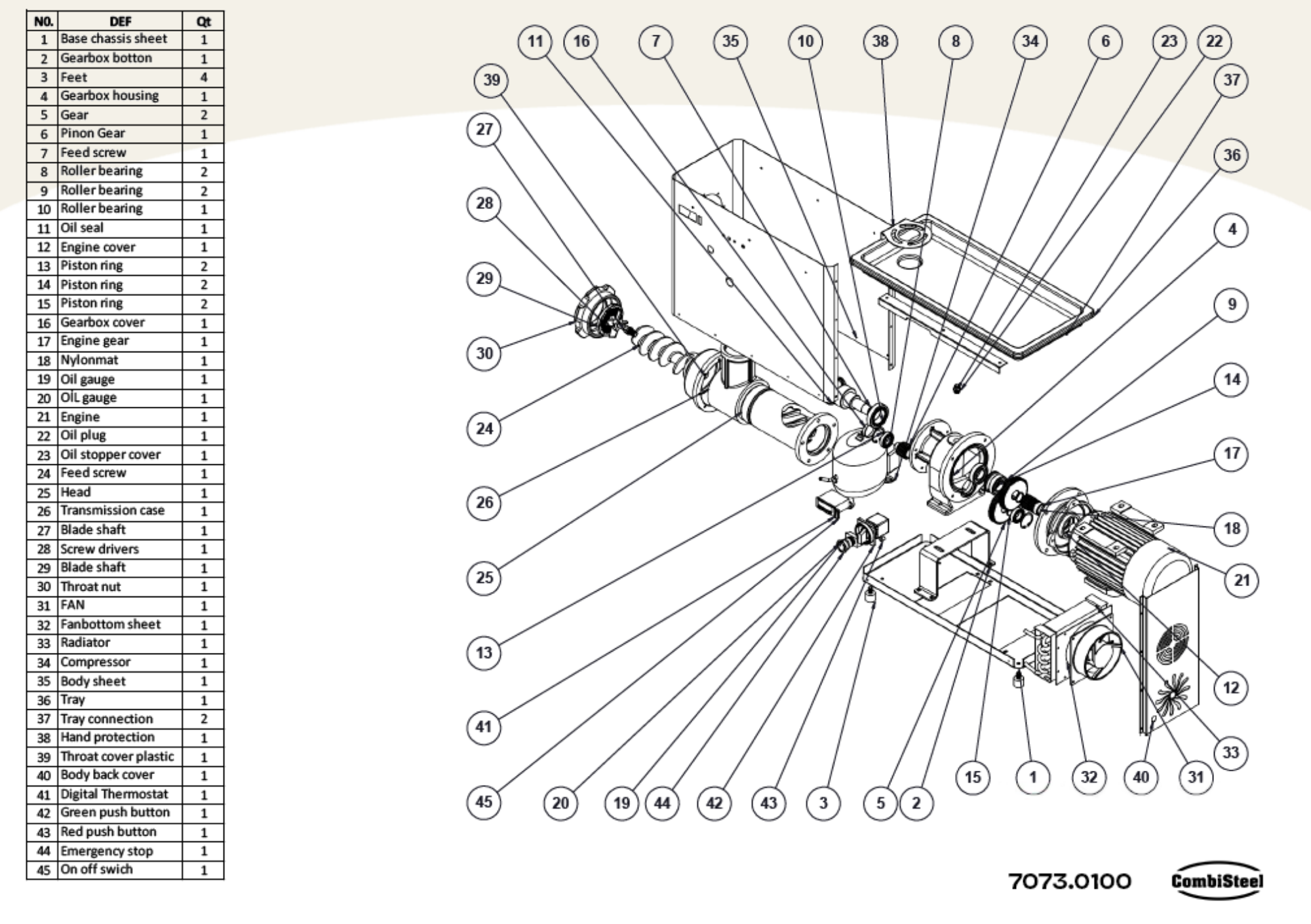 Picture of MEATGRINDER 32 - 750KG/H 230V - WITH FIXED COOLED HEAD