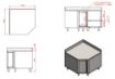 Picture of WORKTABLE CORNER WITH DOOR AND UPSTAND 1000/1000 FOR 700MM TABLES