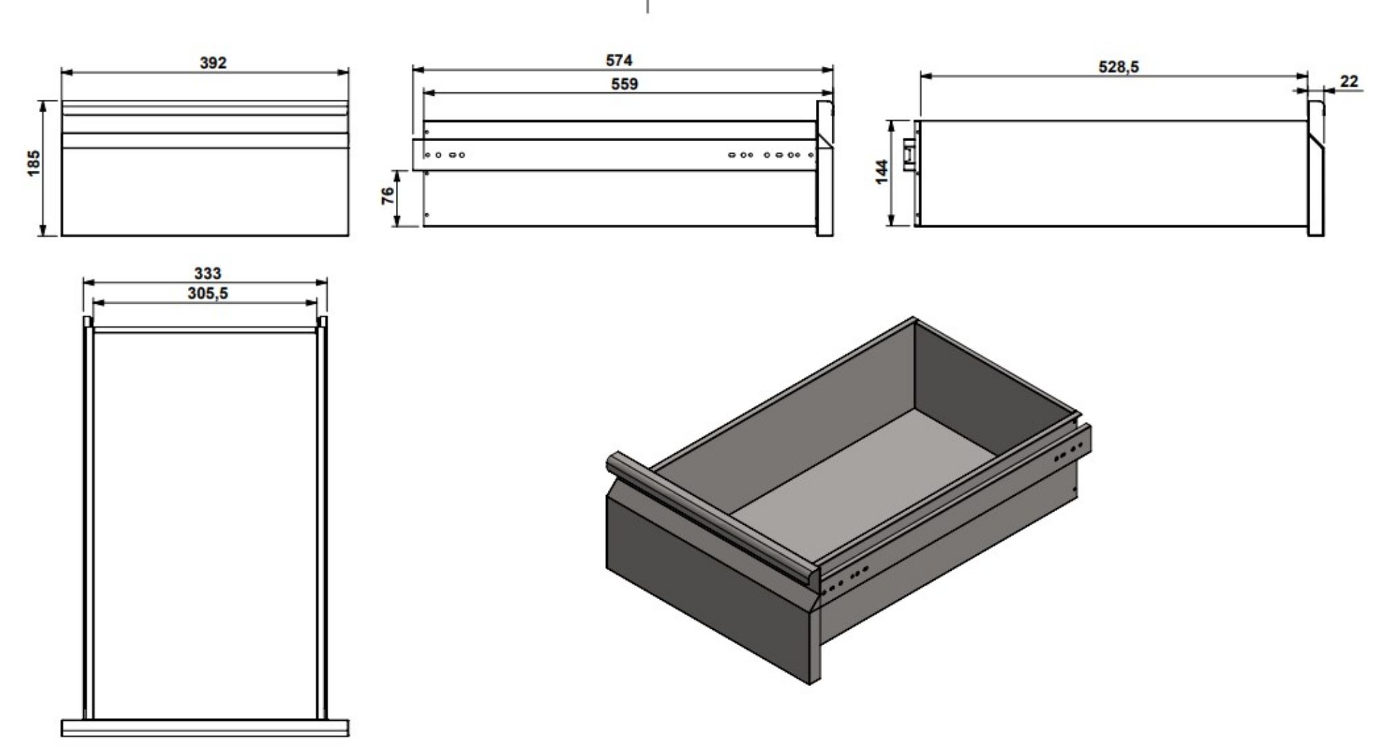 Picture of 700 WORKTABLE WITH 6 DRAWERS 1000