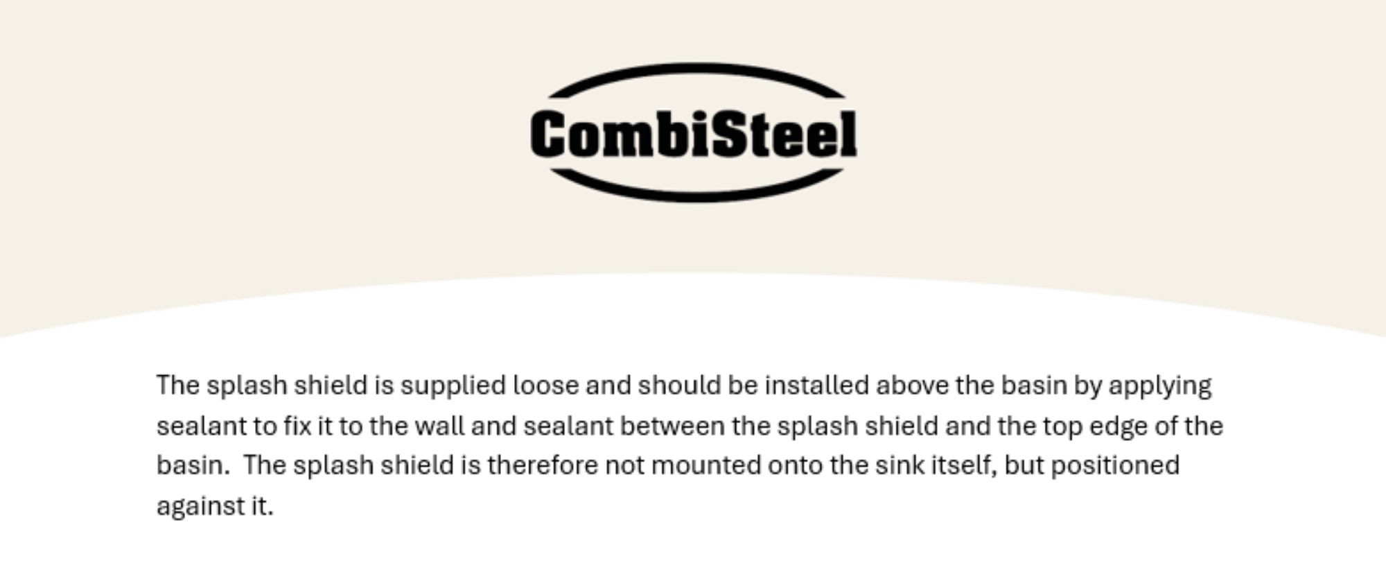 Picture of CombiSteel Stainless Steel Wash Basin 1 Tap 1200Mm Drain Plug And Splash Shield Included