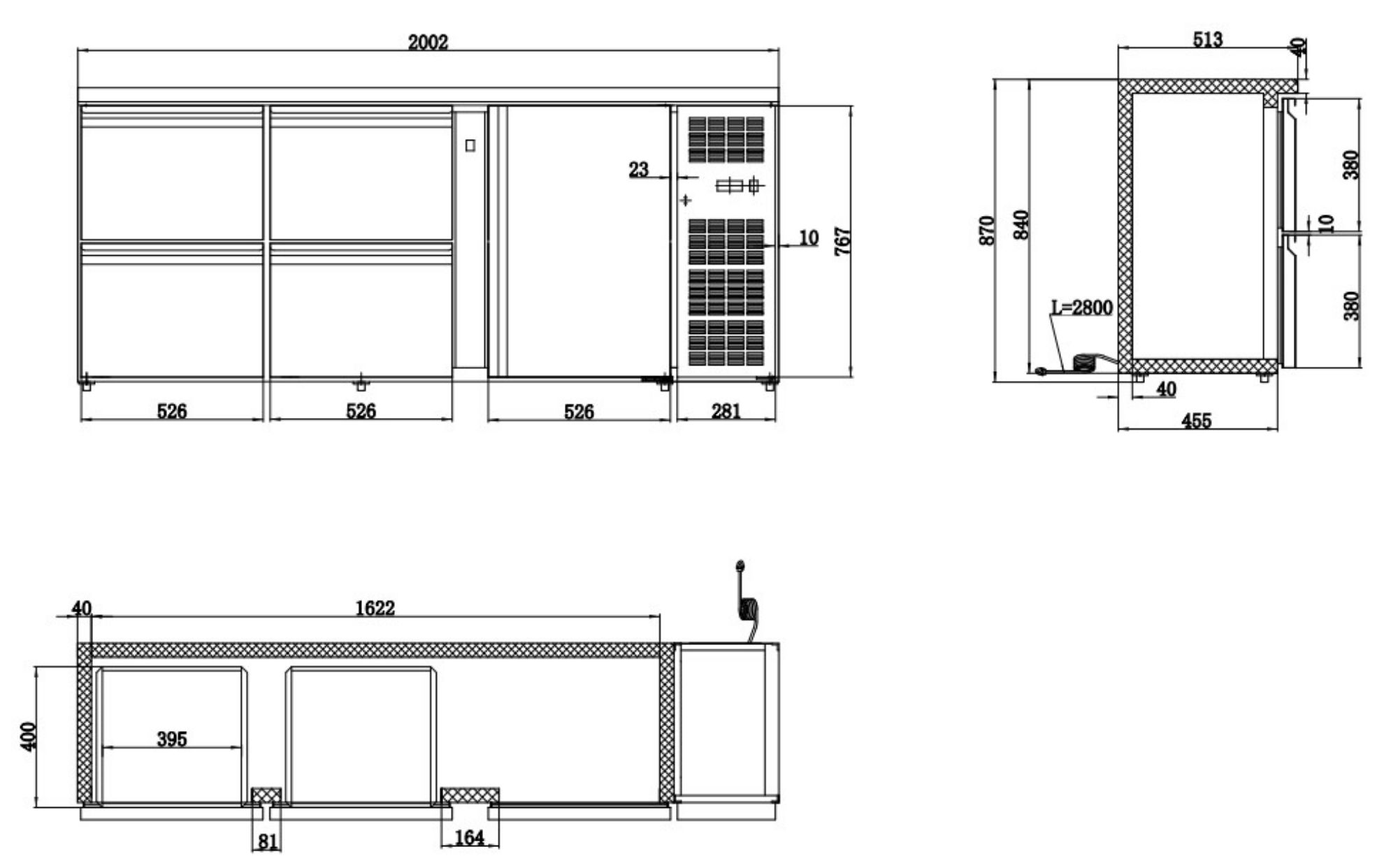 Picture of CombiSteel Barcooler Black 1 Door and 4 Drawers