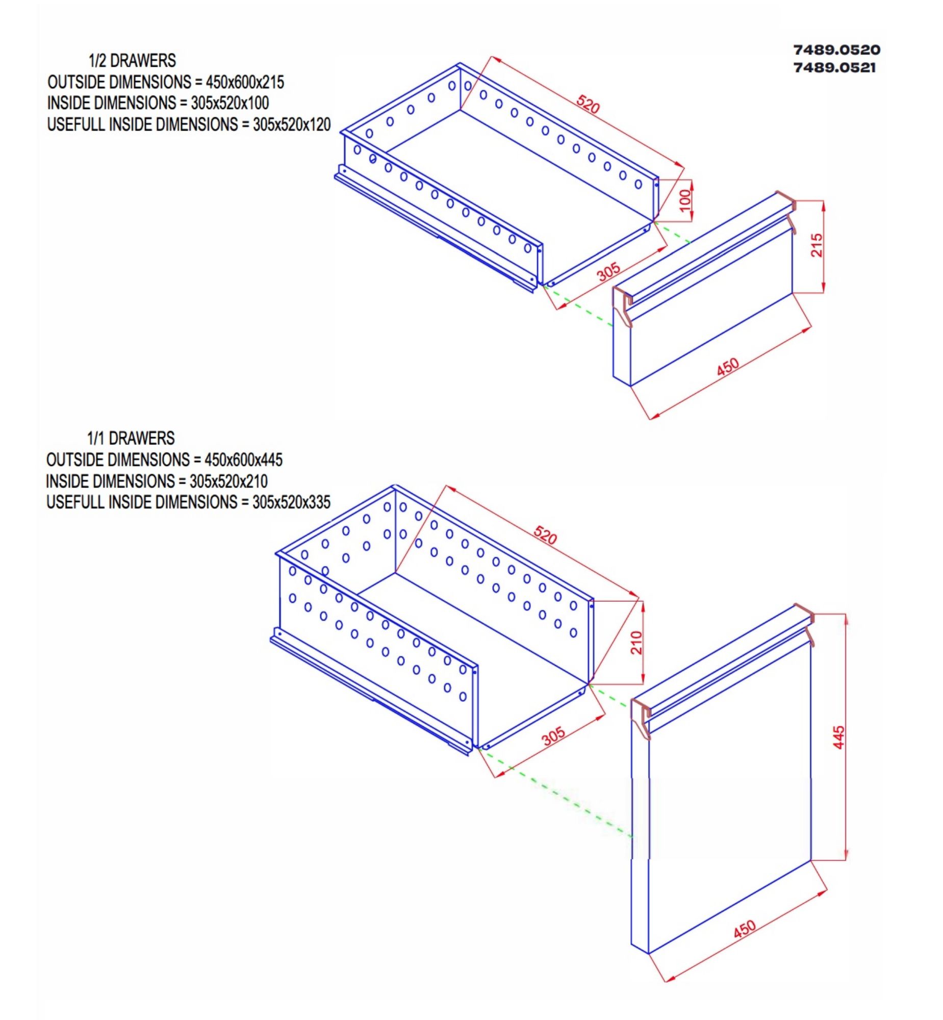 Picture of CombiSteel Counter 600 Pro Line Refrigerator 2 Door Mono Block