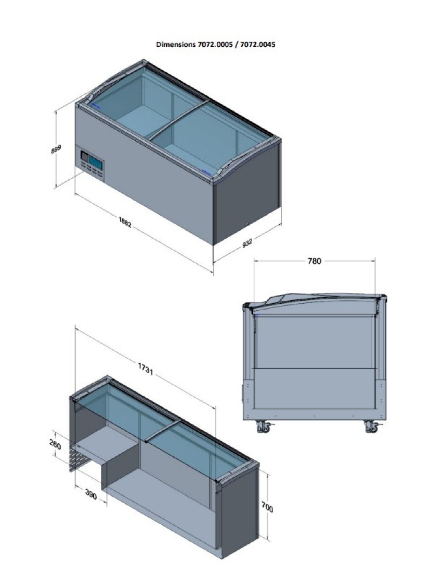 Picture of CombiSteel Supermarket Chest Freezer Black 1880 Litre
