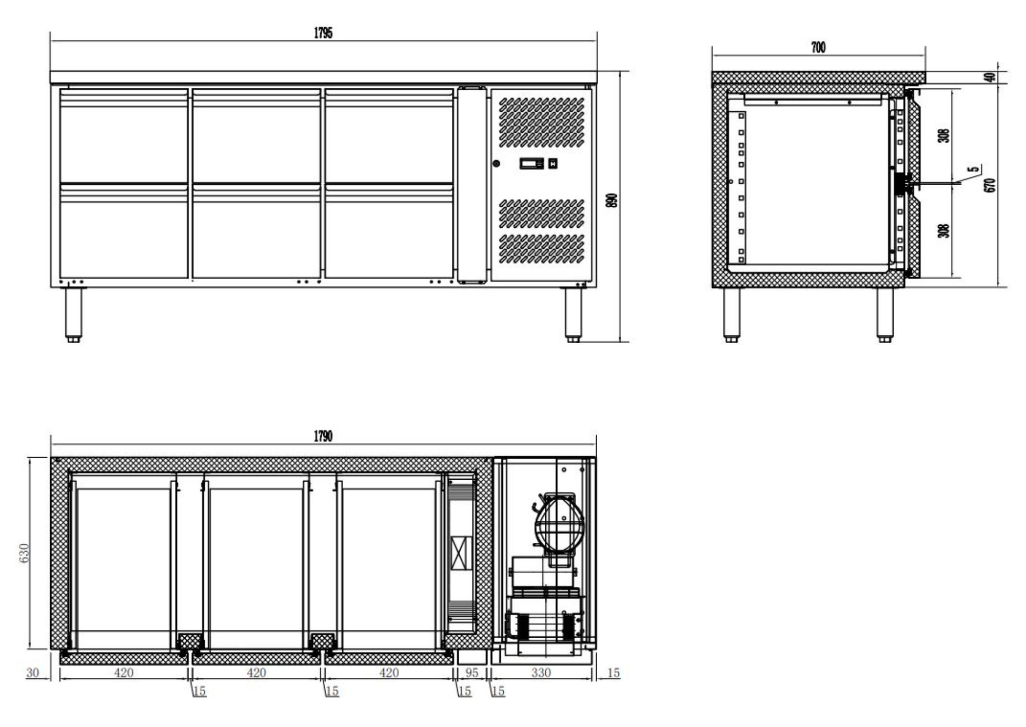 Picture of CombiSteel Counter 700 Refrigerator 6 Drawers