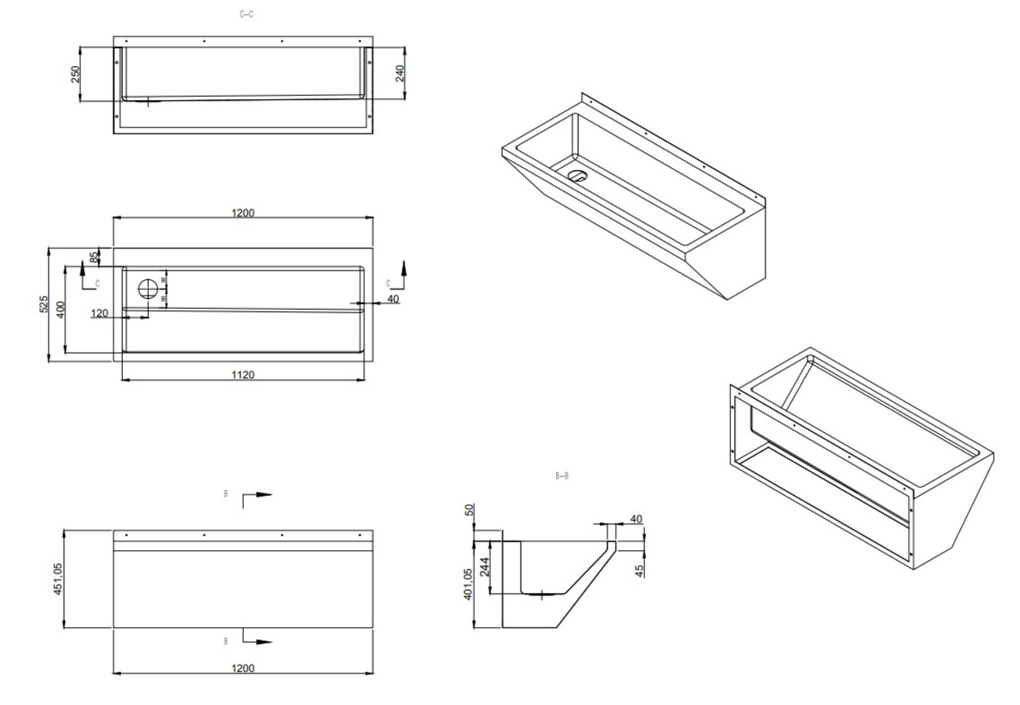 Picture of CombiSteel Drop-In Double Hand Washbasin