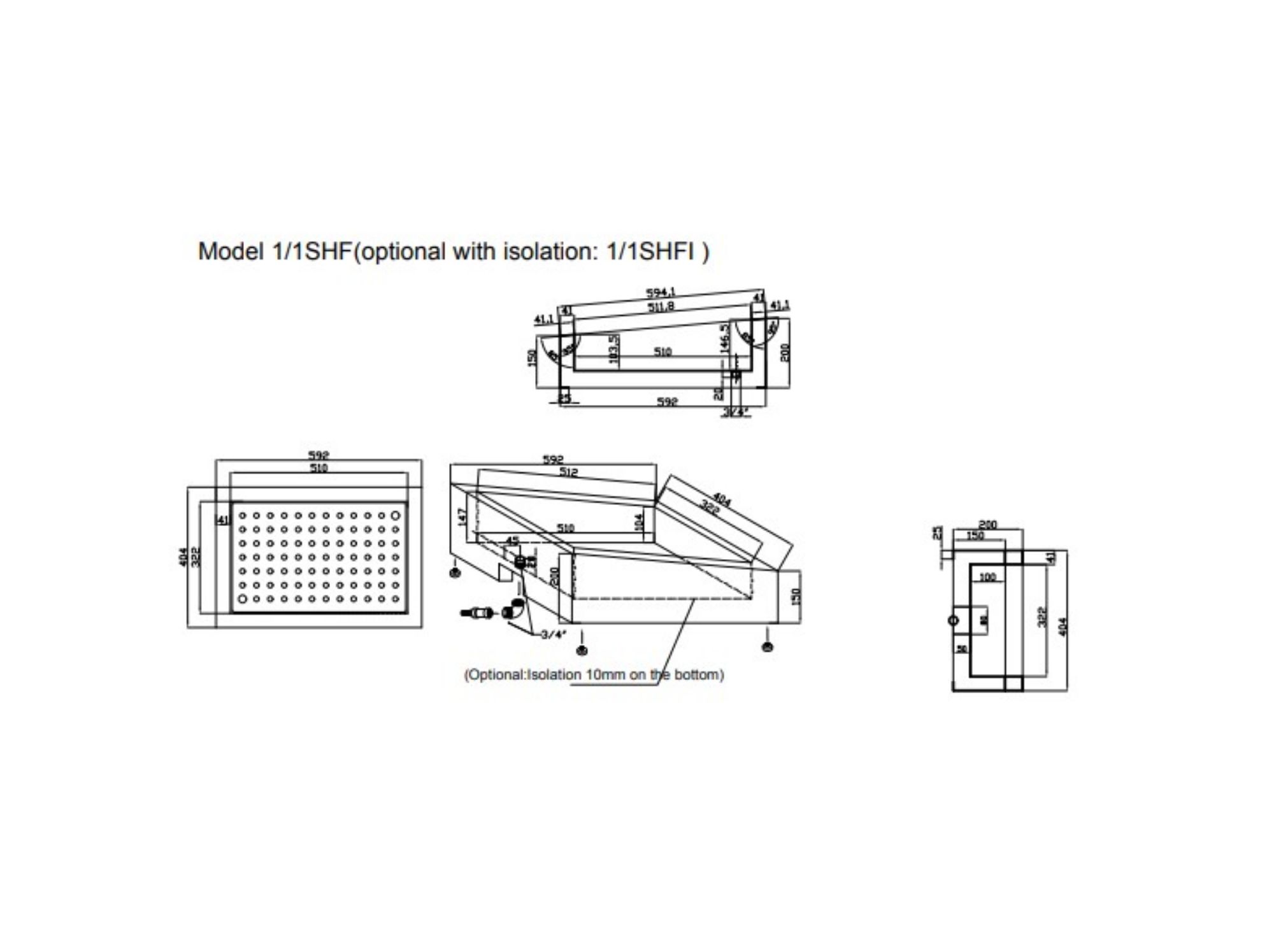 Picture of CombiSteel Crushed Ice Bin Incline 1/1 Operate side draining