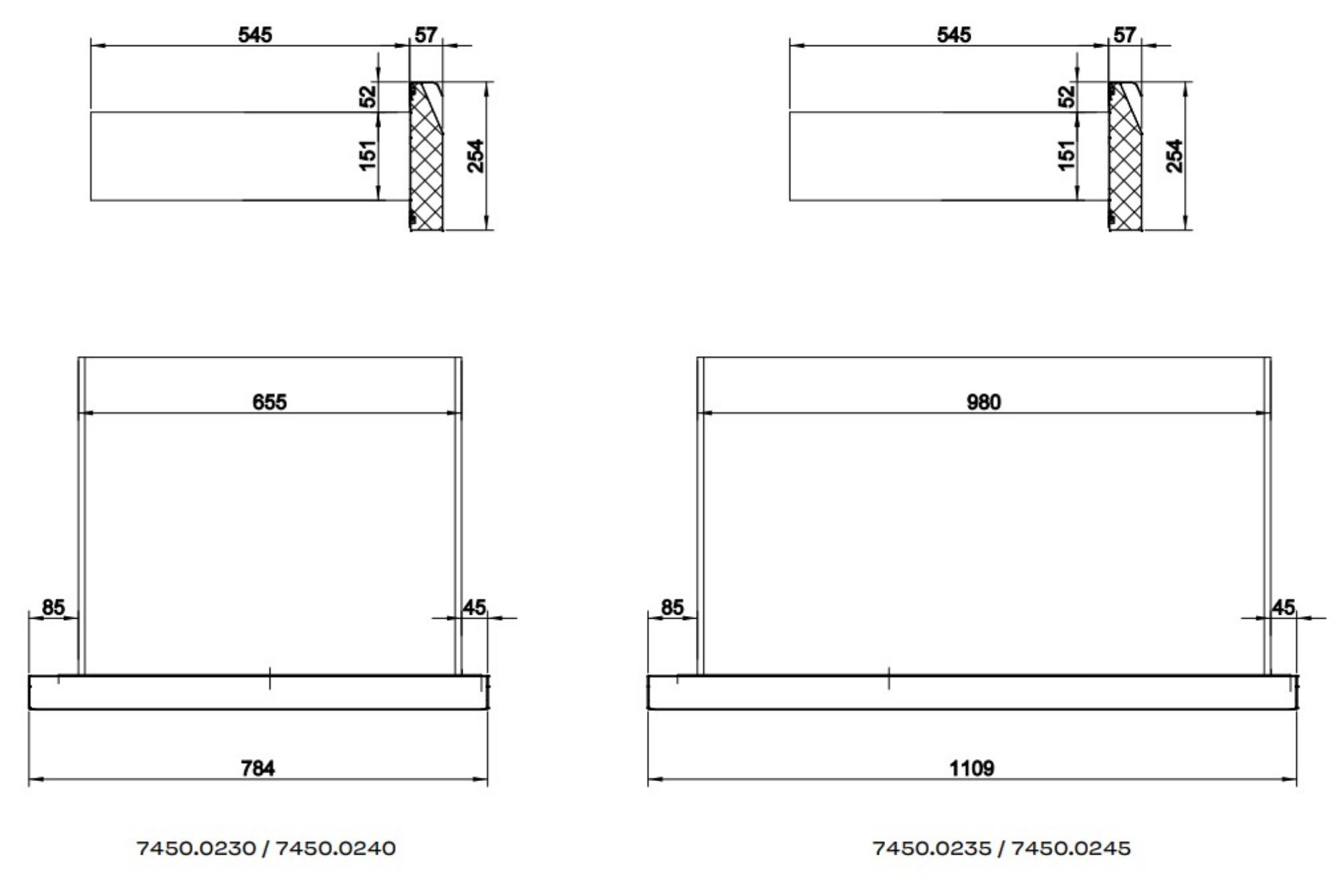 Picture of CombiSteel Refrigerated/Freezer Counter 2 Drawer 4X 1/1Gn