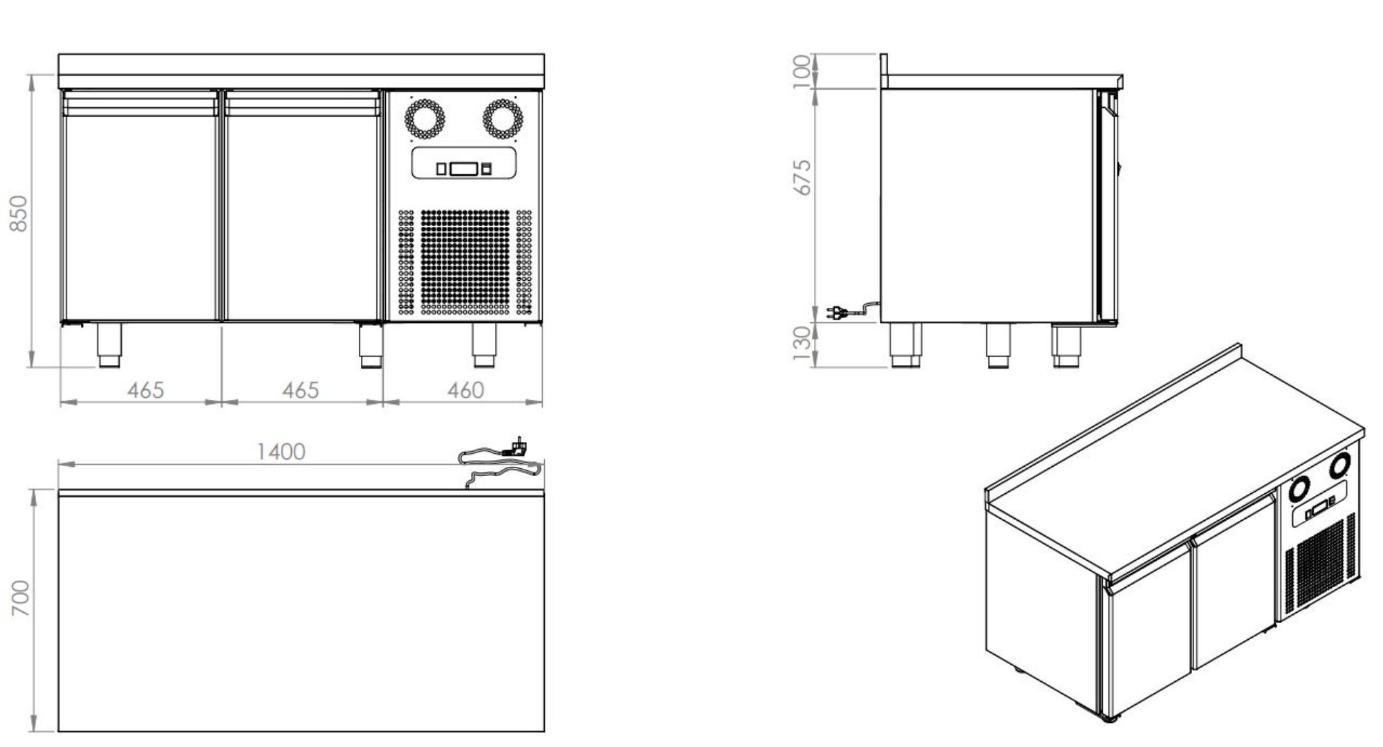 Picture of CombiSteel 700 Refrigerated Counter 4 Drawers