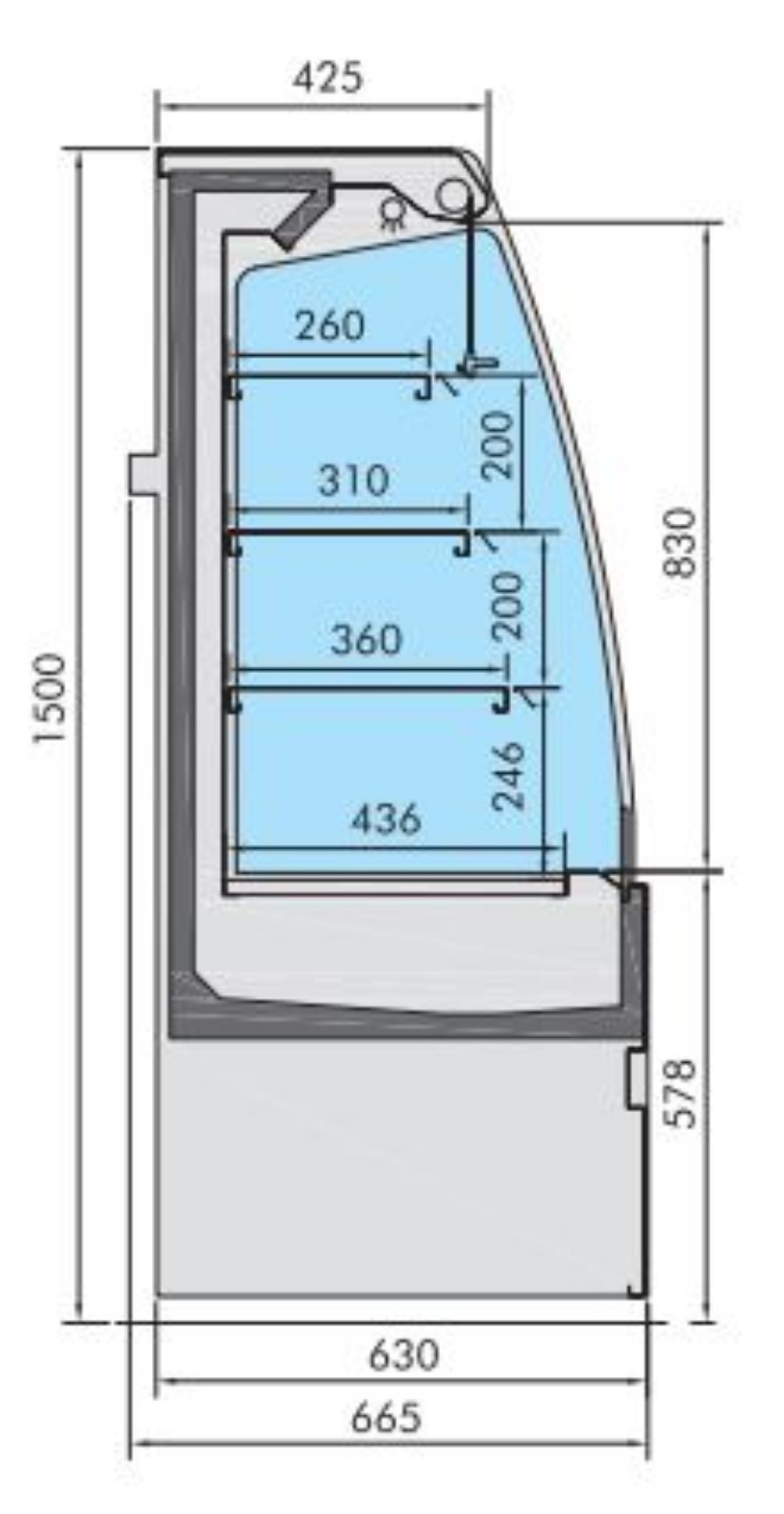 Picture of CombiSteel Patisserie Display Noah Open 1.9m