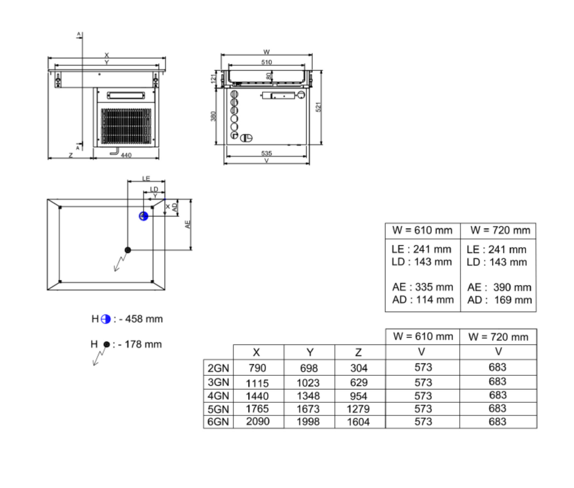 Picture of CombiSteel Drop-In Refrigerated Unit 5/1 - 80MM