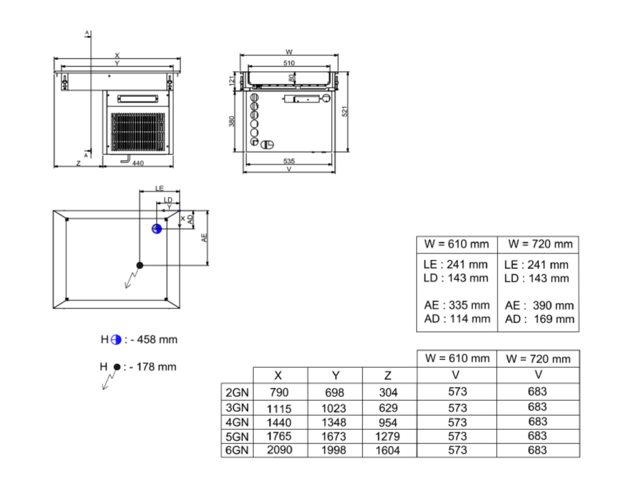 Picture of CombiSteel Drop-In Refrigerated Unit 3/1 - 80MM