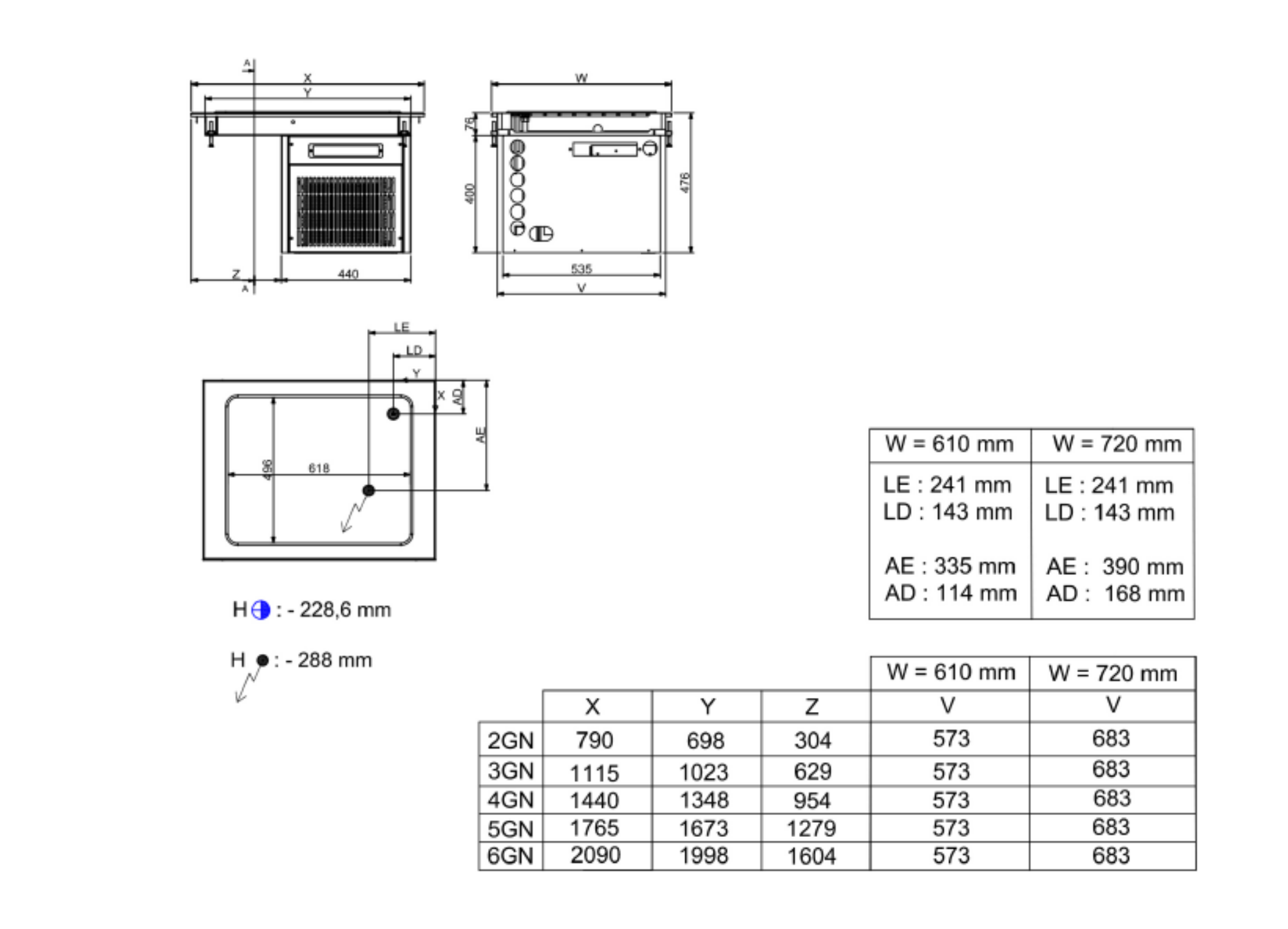 Picture of CombiSteel Drop-In Refrigerated Top Unit 2/1