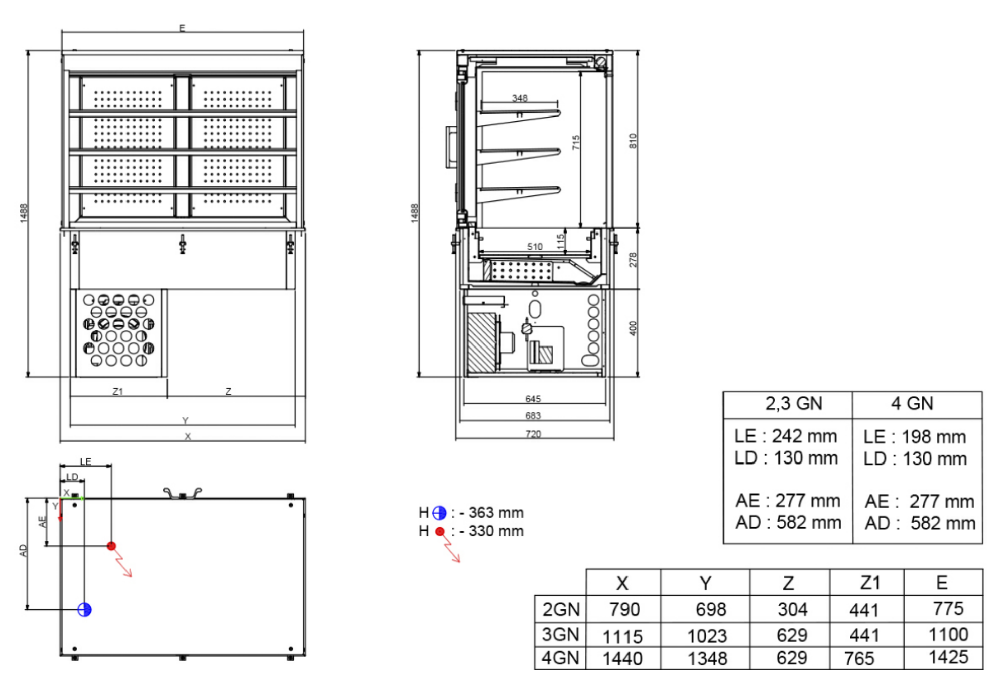Picture of CombiSteel Drop-In Cubic Refrigerated Display - ROLL-UP 3/1