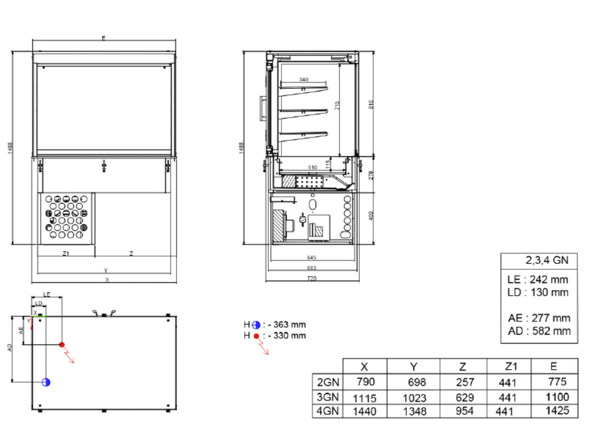 Picture of CombiSteel Drop-In Cubic Refrigerated Display - CLOSED 3/1