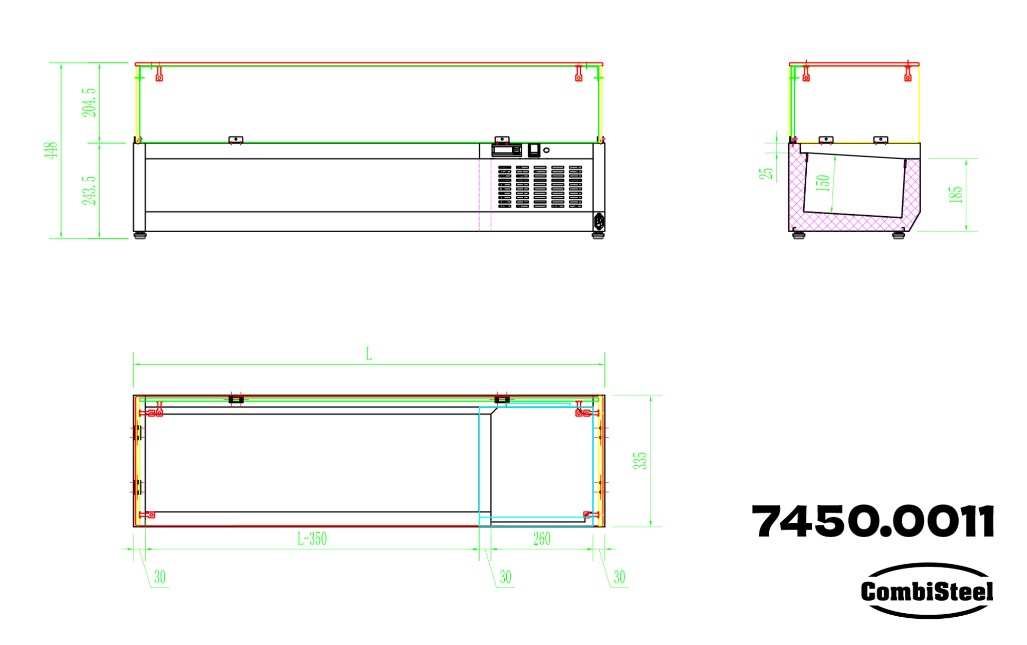 Picture of CombiSteel Refrigerated CounterTop 1/4 Bain-Marie 1/4 x 8 GN