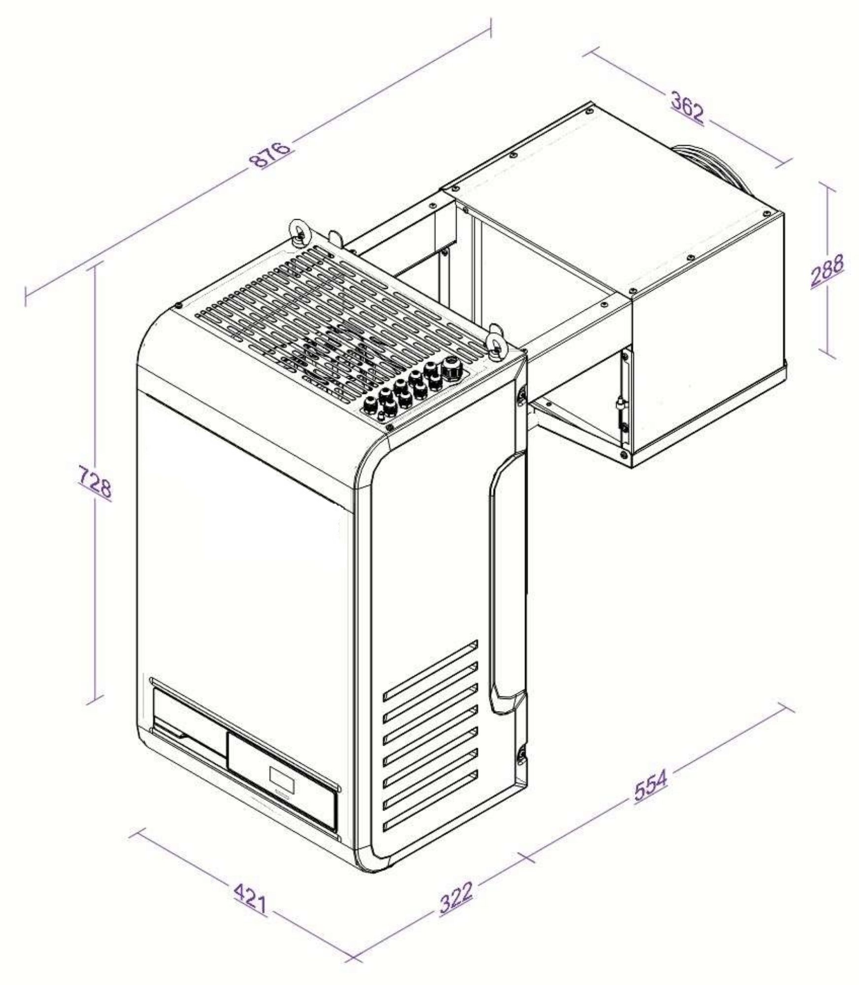 Picture of CombiSteel Chiller Room Monoblock Wall-Mounted Unit Straddle Type Unit 9,6-19,9 M3