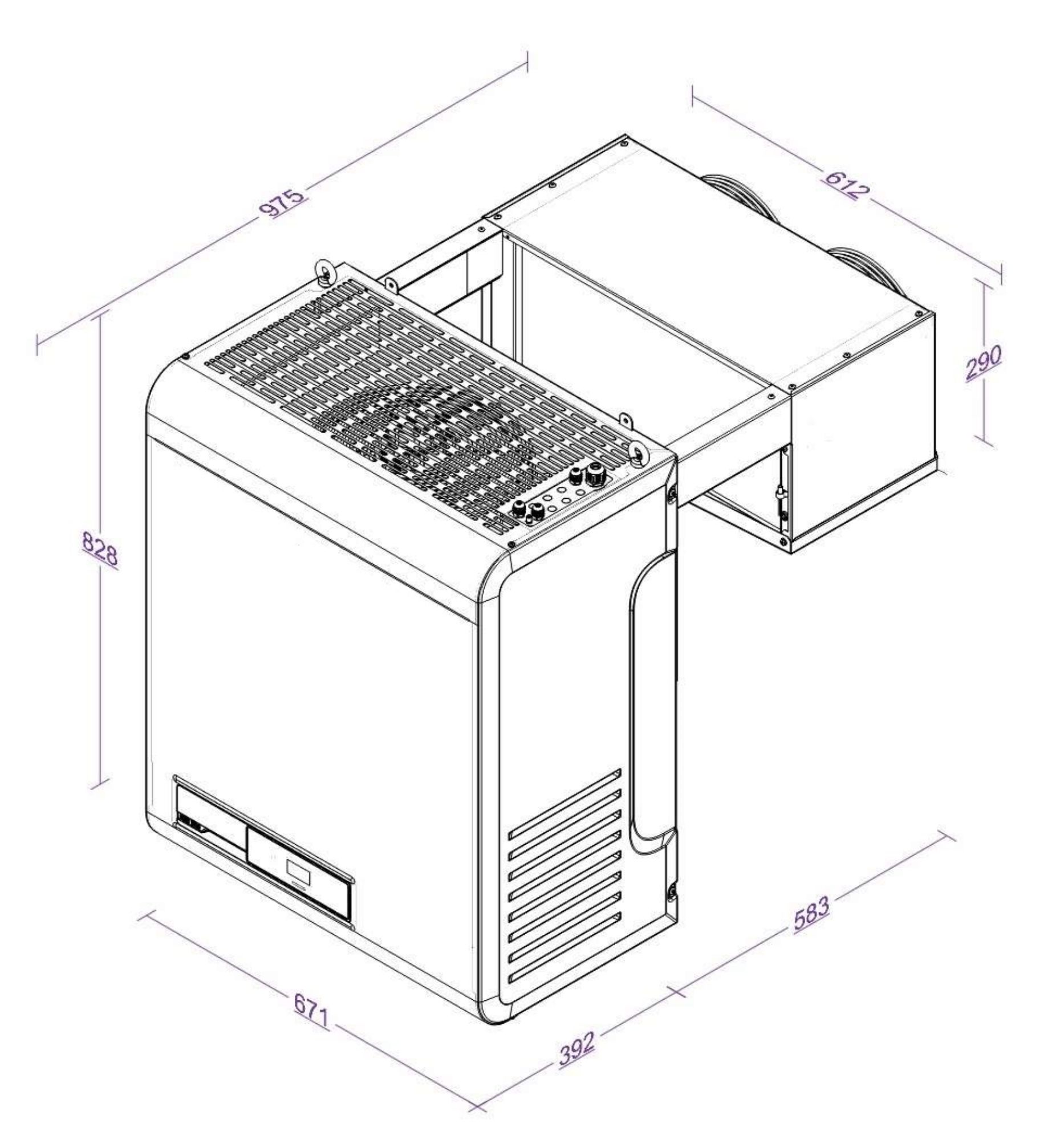 Picture of CombiSteel Chiller Room Monoblock Wall-Mounted Unit Straddle Type Unit 21-36,7 M3