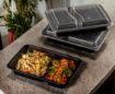 Picture of 32oz Onyx 2 Comp PP Microwavable & Reusable Black Base Clear Lid (6x25)