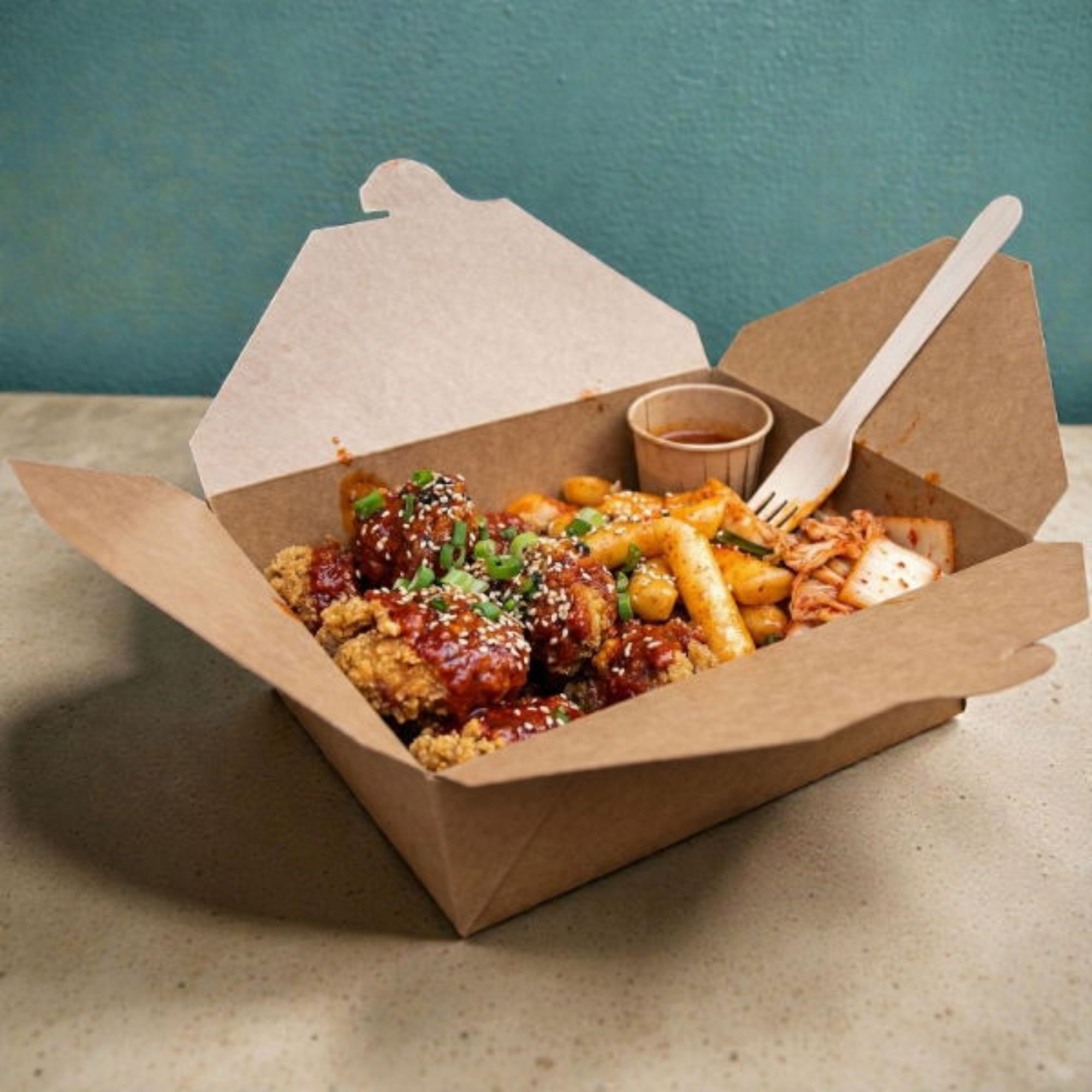 Picture of No.4 Kraft Biobox Containers (96oz) (3.5"x7.75"x5.5") (HxLxD) (4x40's)