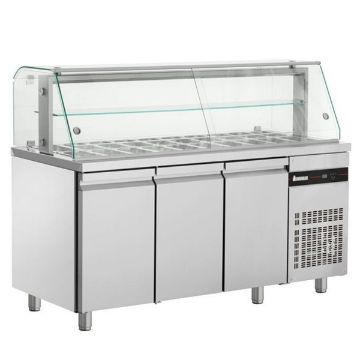 Picture of INOMAK Inomak Triple Hinged Door Saladette With Display Case ZQFP999