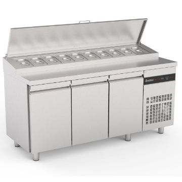 Picture of INOMAK Triple Door Prep Counter With Raised Collar ZPZP999