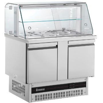 Picture of INOMAK Compact Double Door Saladette With Display Case BSV7300-HC