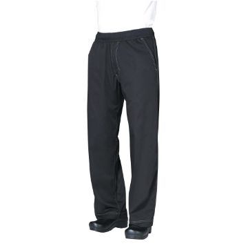 Picture of Chef Works Unisex Cool Vent Baggy Chefs Trousers Black M