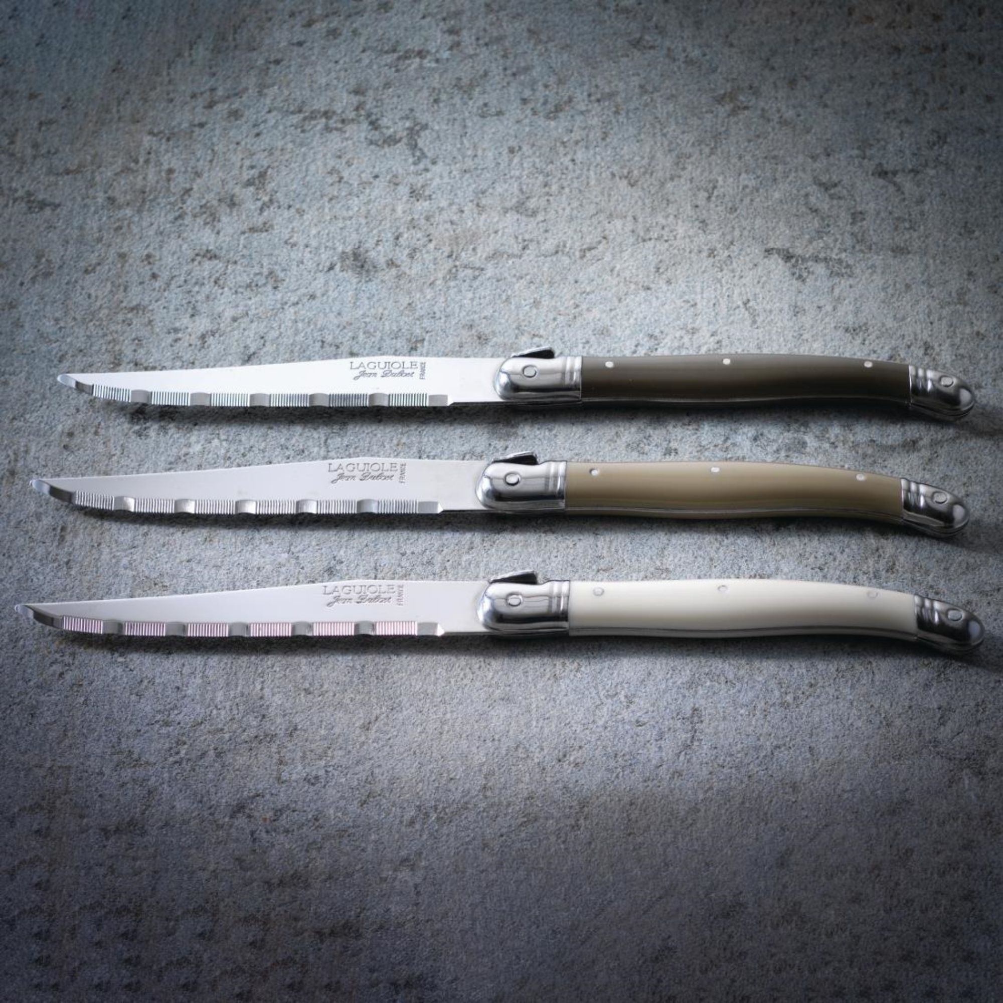 Picture of Laguiole Steak Knife Toupe Handle Serrated 1.2mm Blade (6 Pack)