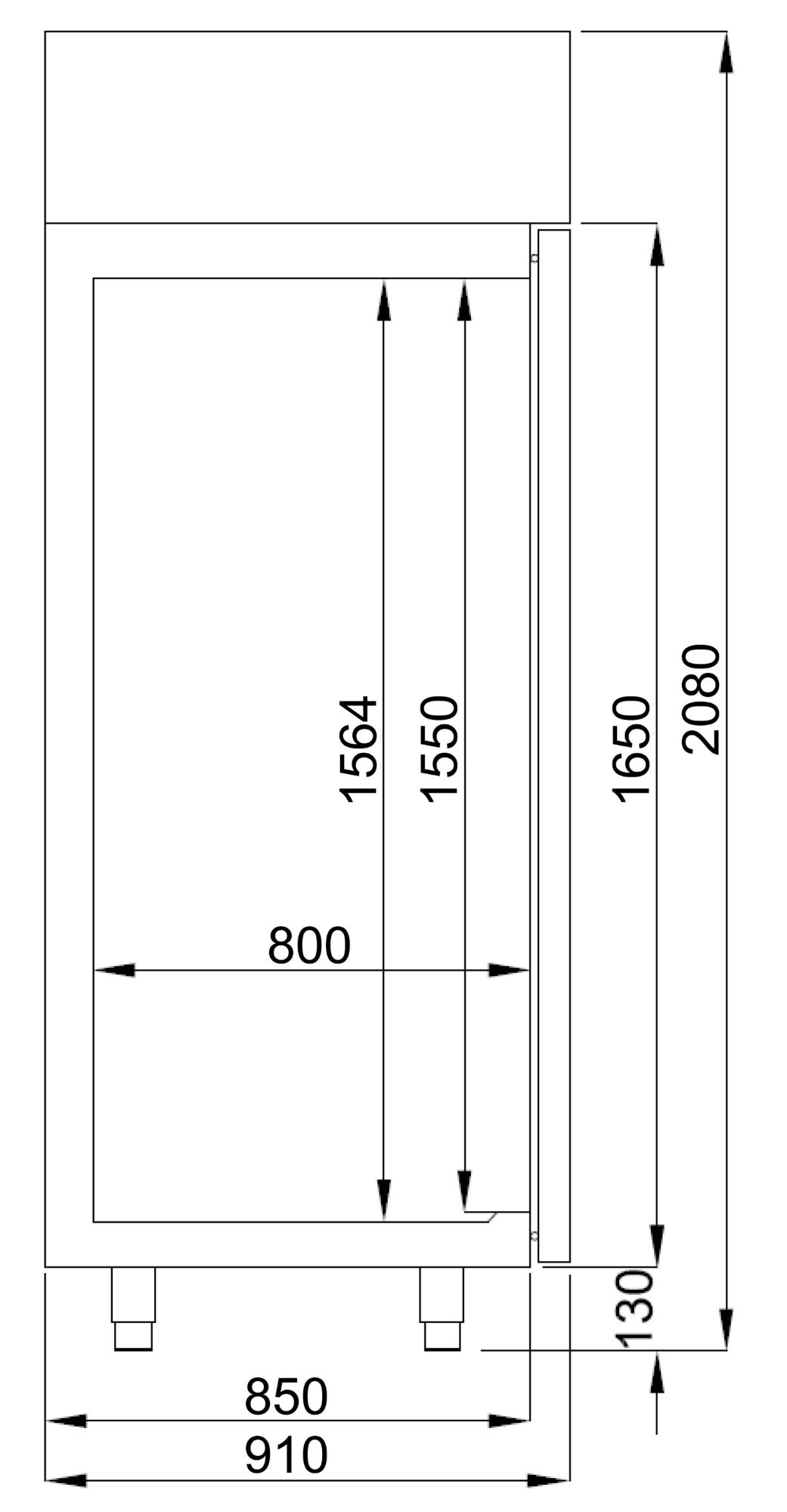 Picture of Polar U-Series Ventilated 2 Door Counter Fridge