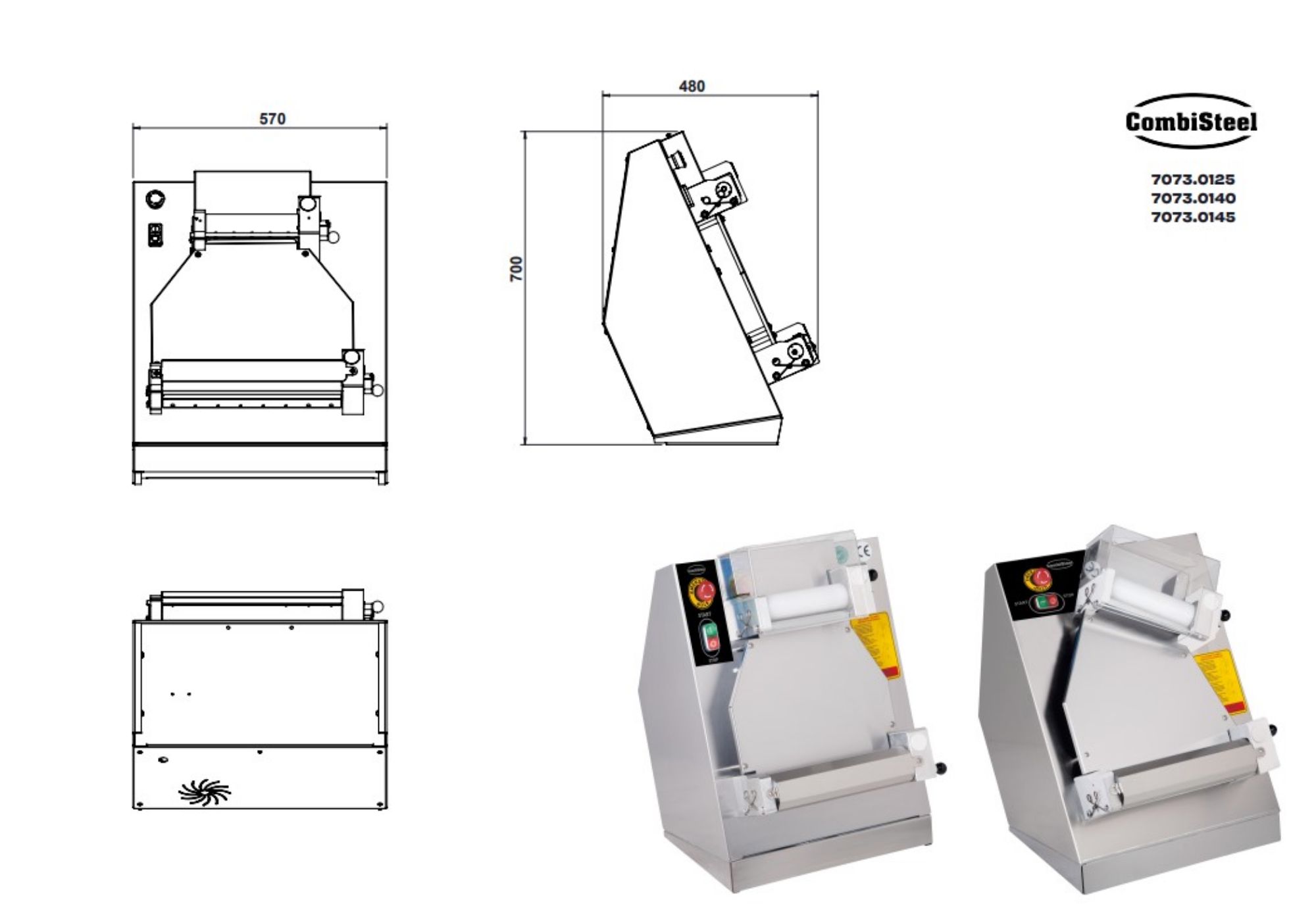 Picture of Polar U-Series Double Door Pizza Counter with Granite Top and Dough Drawers 290Ltr