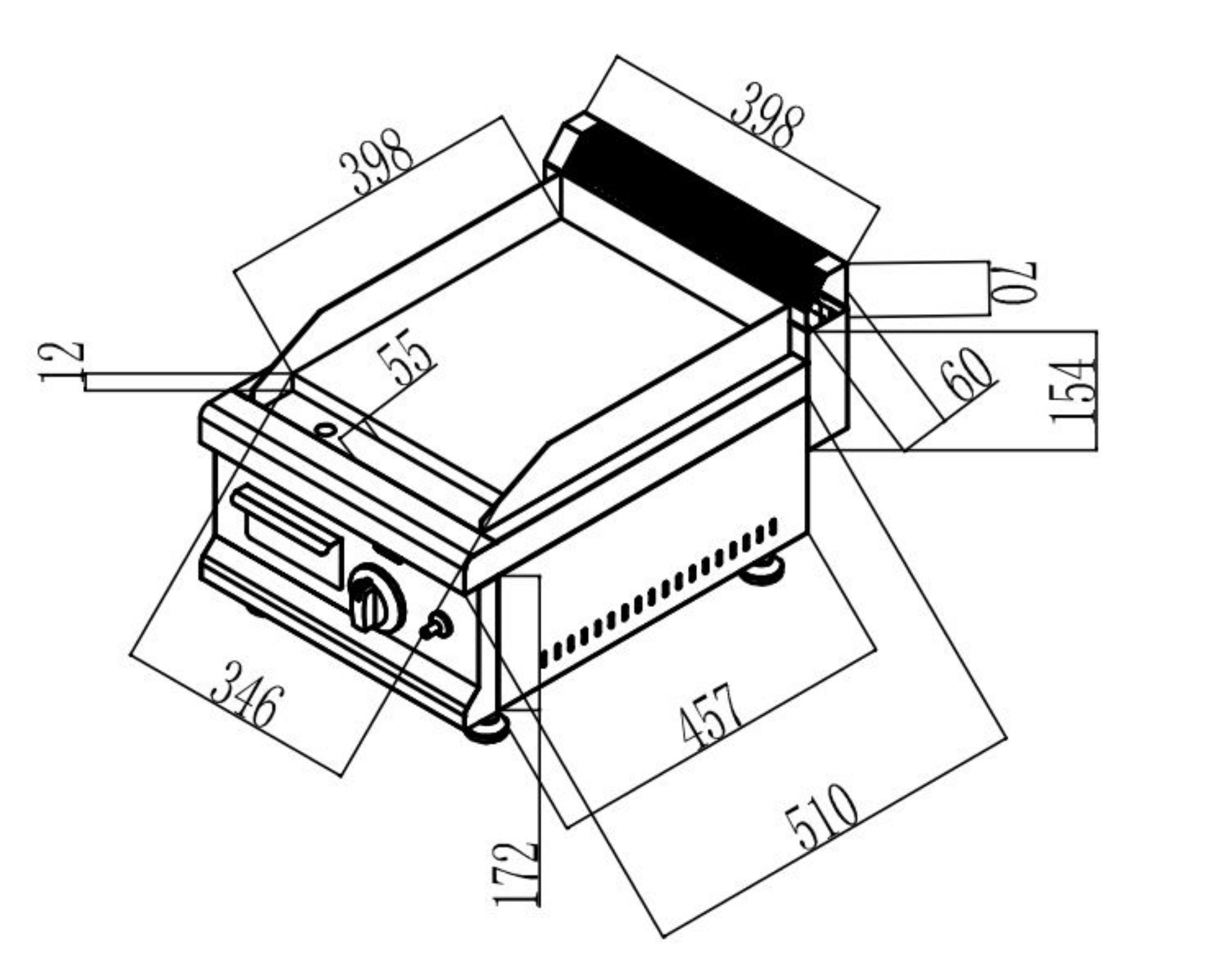 Picture of Polar U-Series GN Saladette Counter with Square Sneeze Guard 3 Door