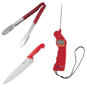 Picture of Hygiplas Colour-Coded 3-Piece Set Red