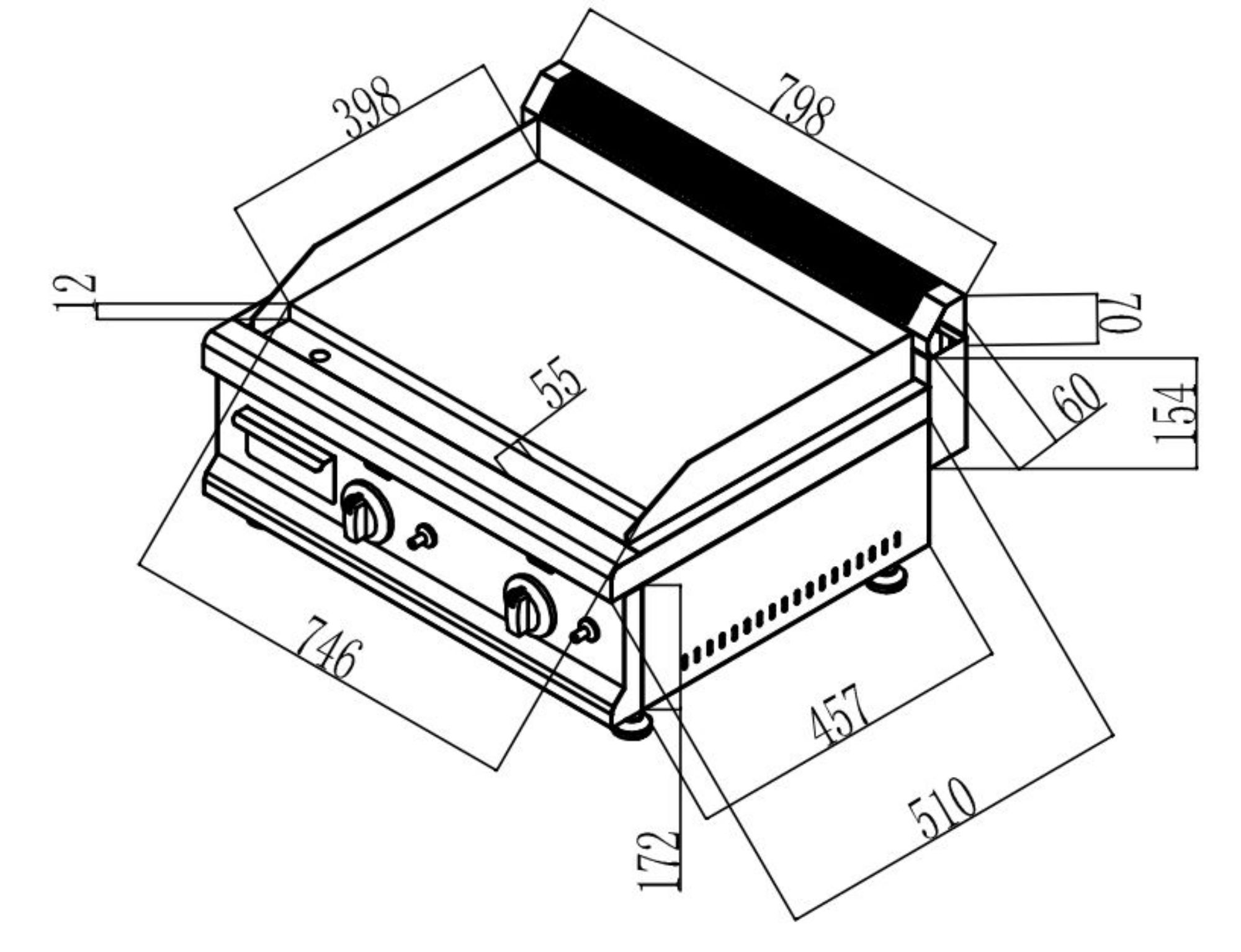Picture of Vogue Stainless Steel Gastronorm Adaptor Bar 530mm