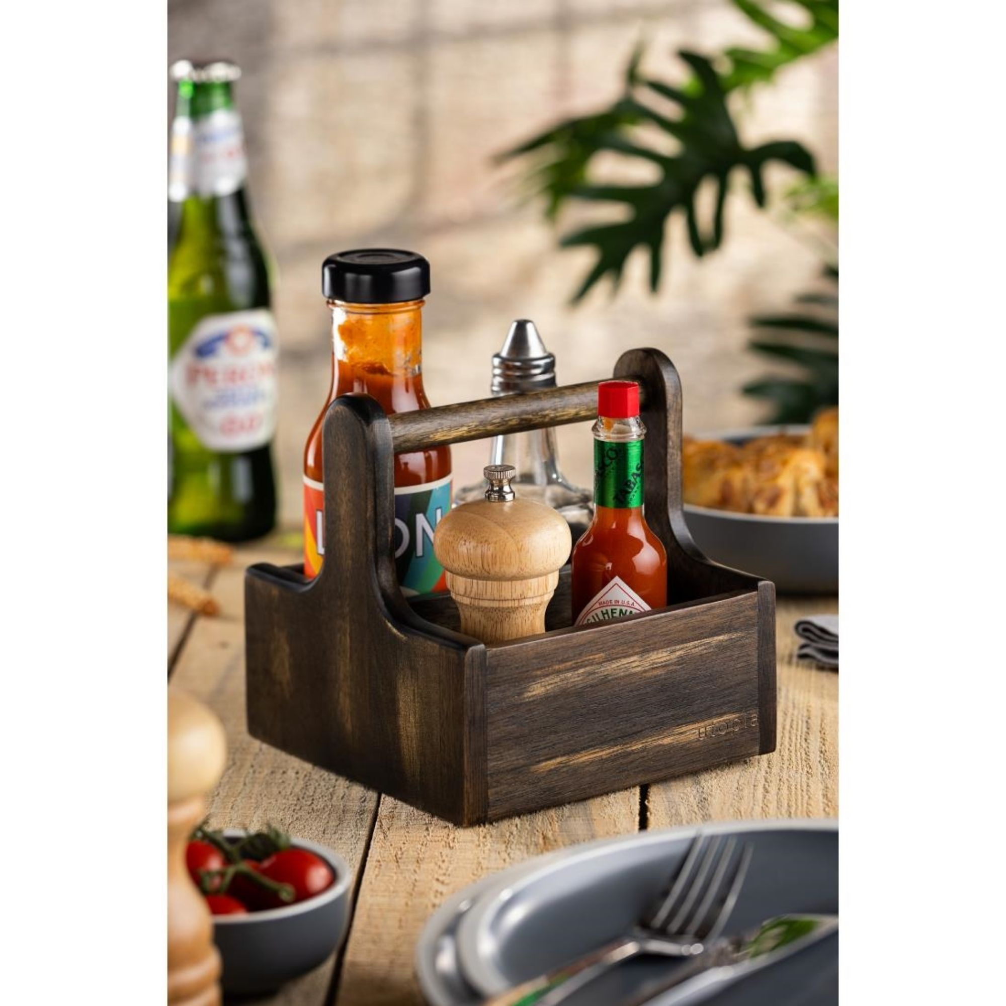 Picture of Utopia Small Wooden Table Caddy Black (2 Pack)