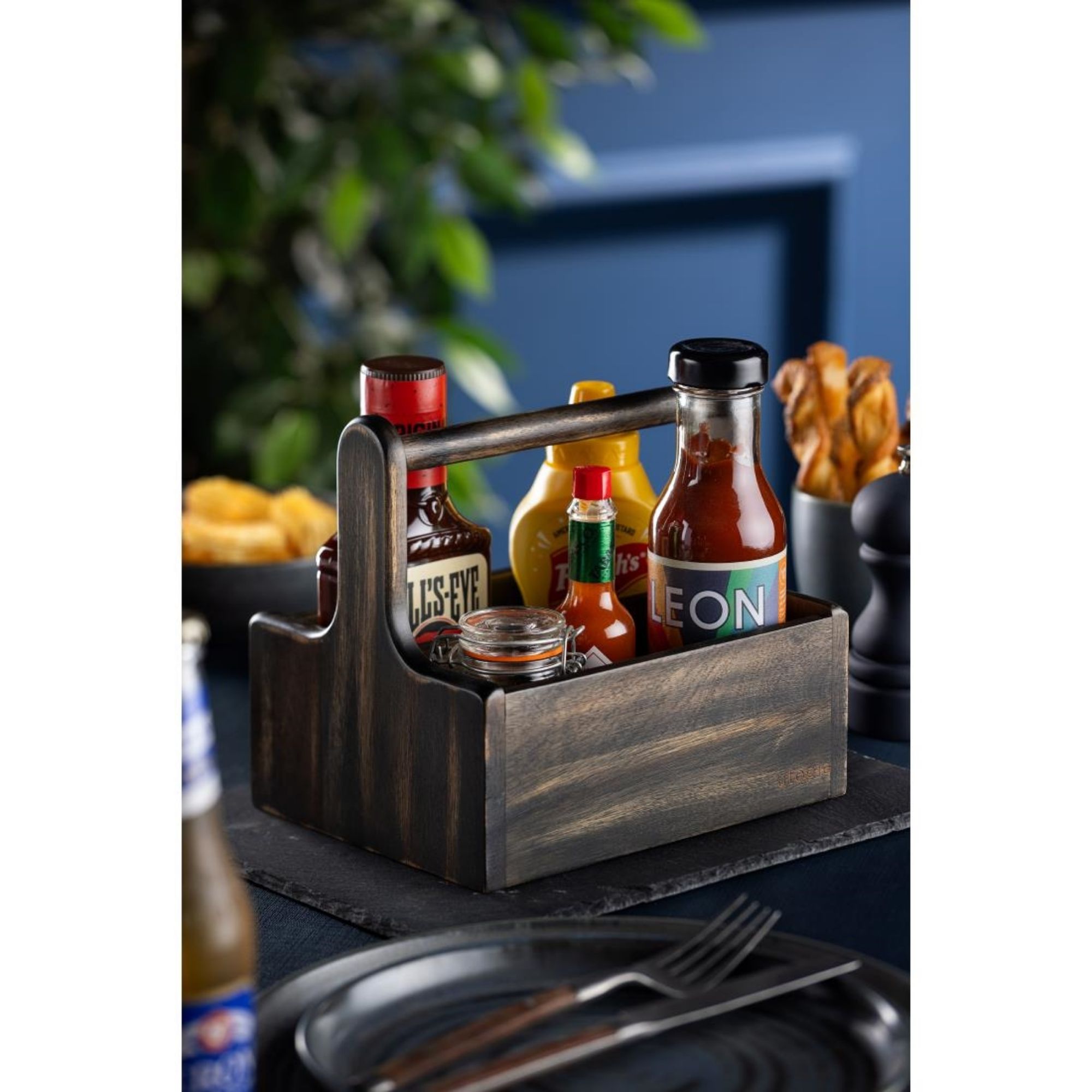 Picture of Utopia Medium Wooden Table Caddy Black (2 Pack)