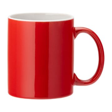 Picture of Utopia Pure White Straight-Sided Mugs Red 340ml (12 Pack)