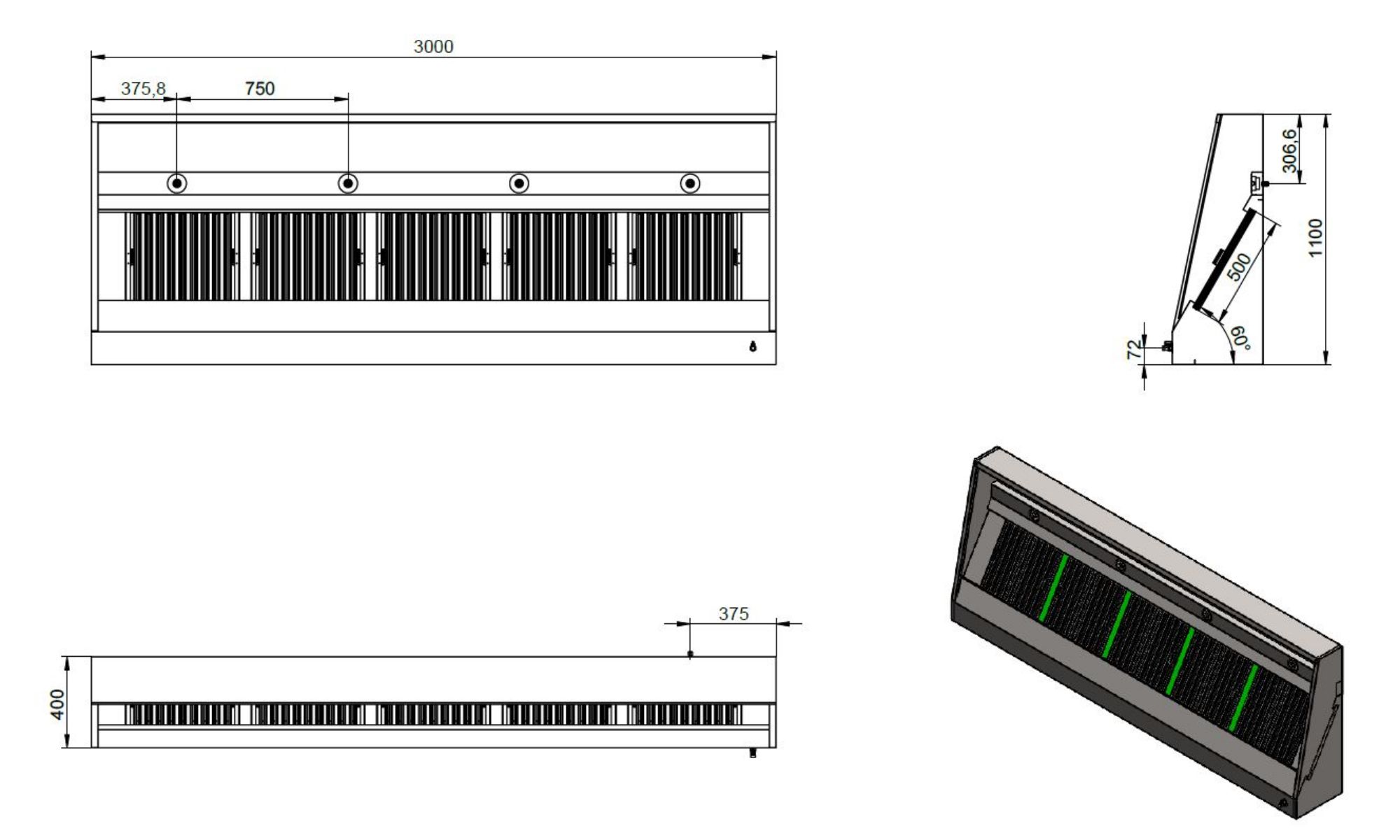 Picture of Amefa Medard De Noblat Shadow Pearl Small Platters 230x110mm (6 Pack)