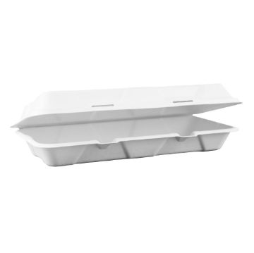 Picture of Vegware Nourish Moulded Fibre Clamshell Takeaway Boxes 12x6" (250 Pack)
