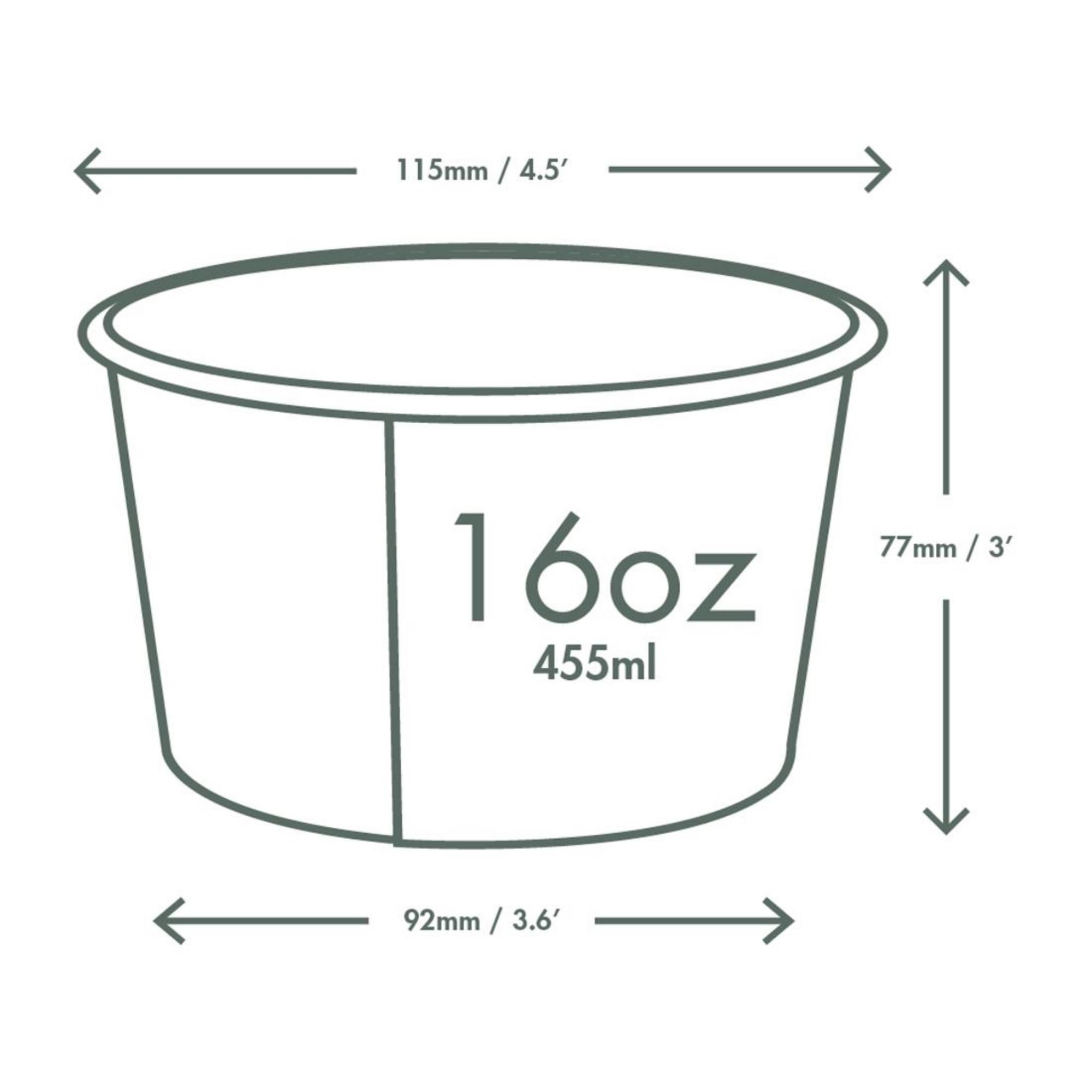Picture of Vegware Soup Containers Green Tree 115-Series 455ml (500 Pack)