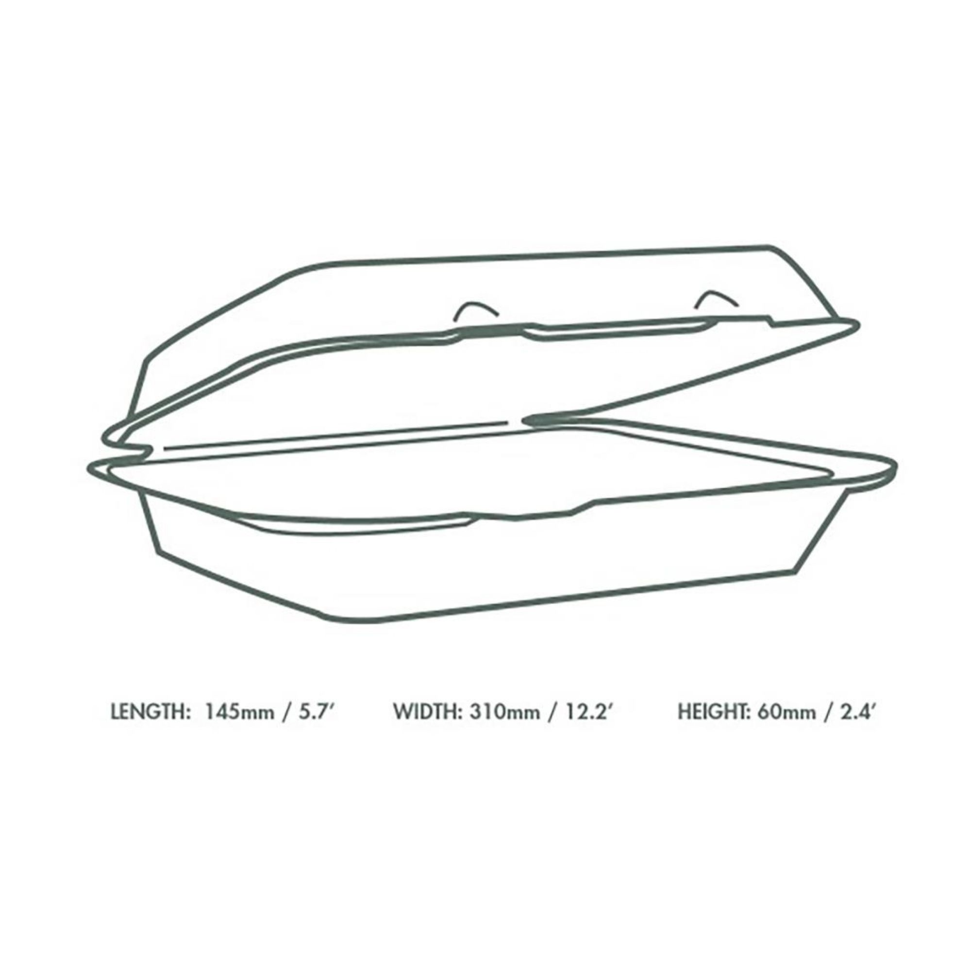 Picture of Vegware Nourish Moulded Fibre Clamshell Takeaway Boxes 12x6" (250 Pack)