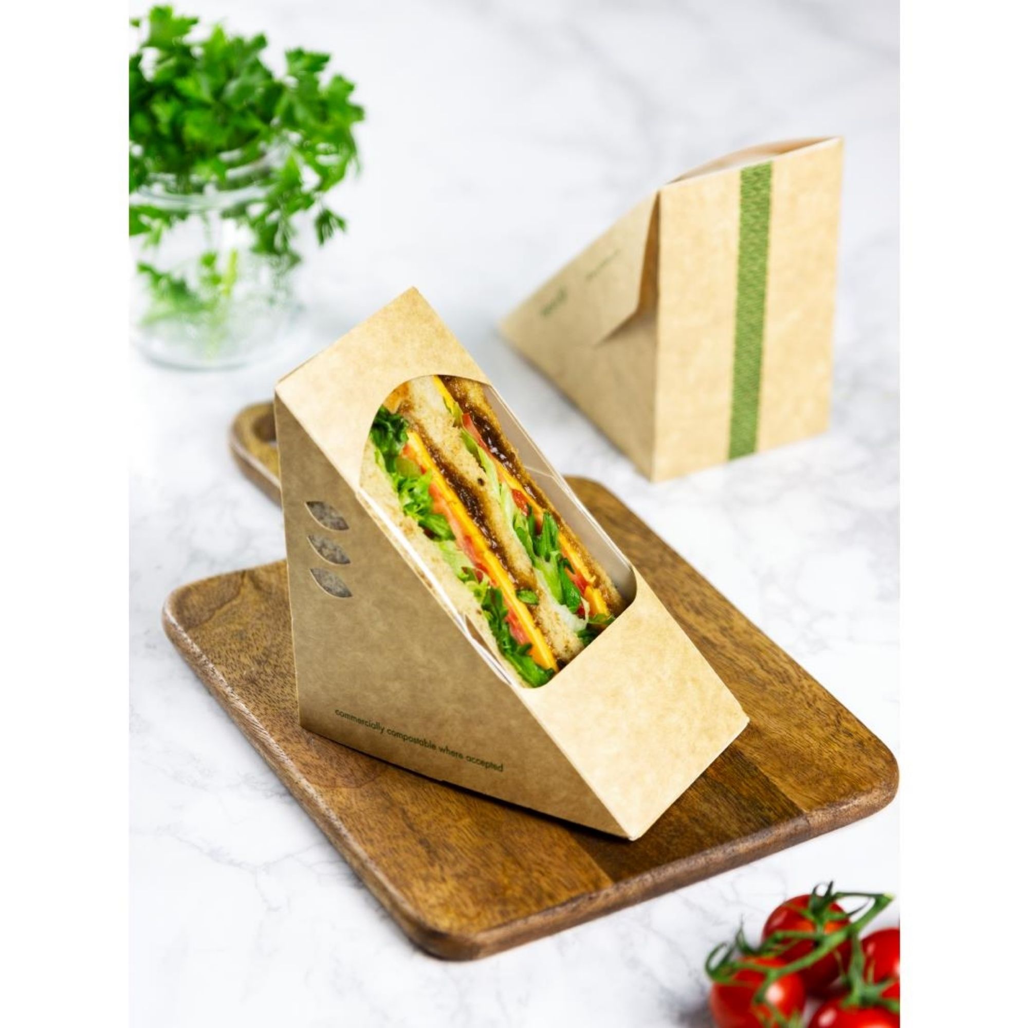 Picture of Vegware Deepfill Sandwich Wedges Kraft 75mm (500 Pack)