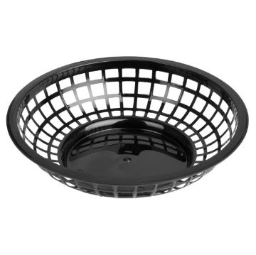 Picture of Olympia Kristallon PP Food Baskets Round Black 200x50mm (6 Pack)