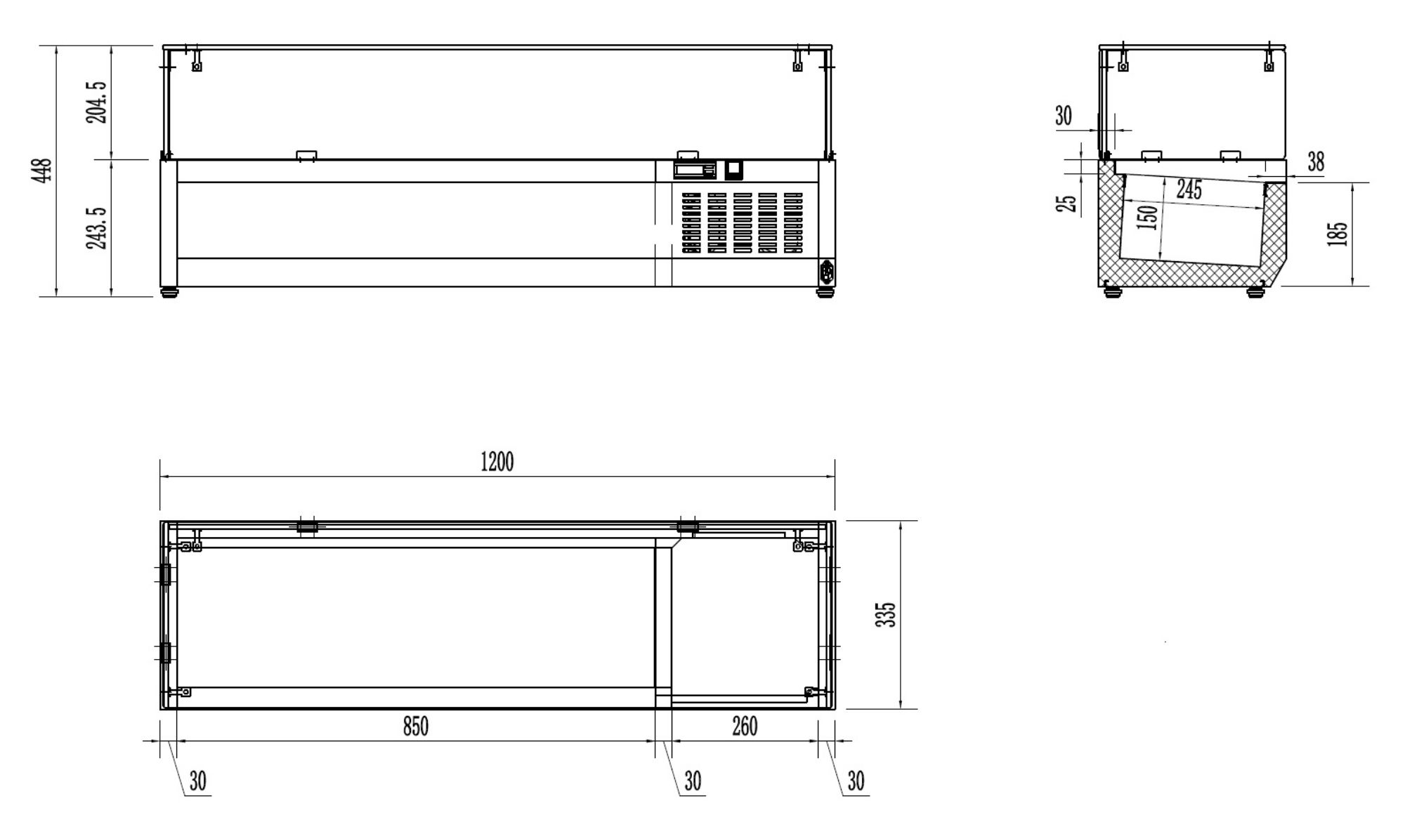 Picture of Olympia Kristallon PP Food Baskets Round Black 200x50mm (6 Pack)