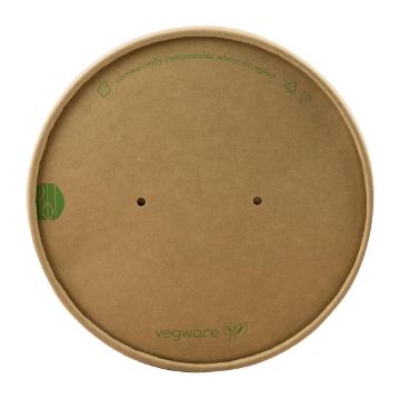 Picture of Vegware Round Paper Lid Kraft 150-Series (Pack 300)
