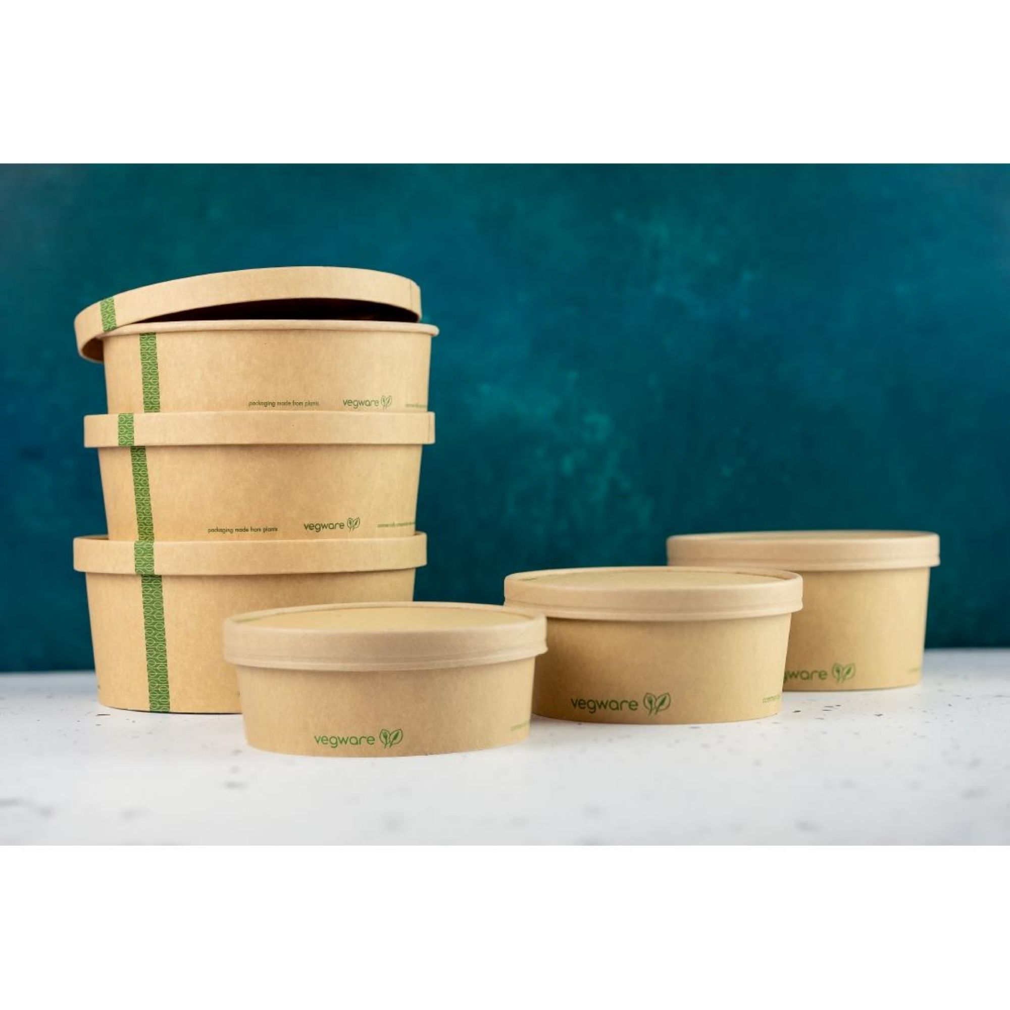 Picture of Vegware Round Paper Lid Kraft 150-Series (Pack 300)