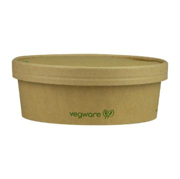 Picture of Vegware Round Food Containers Kraft 150-Series 500ml (300 Pack)