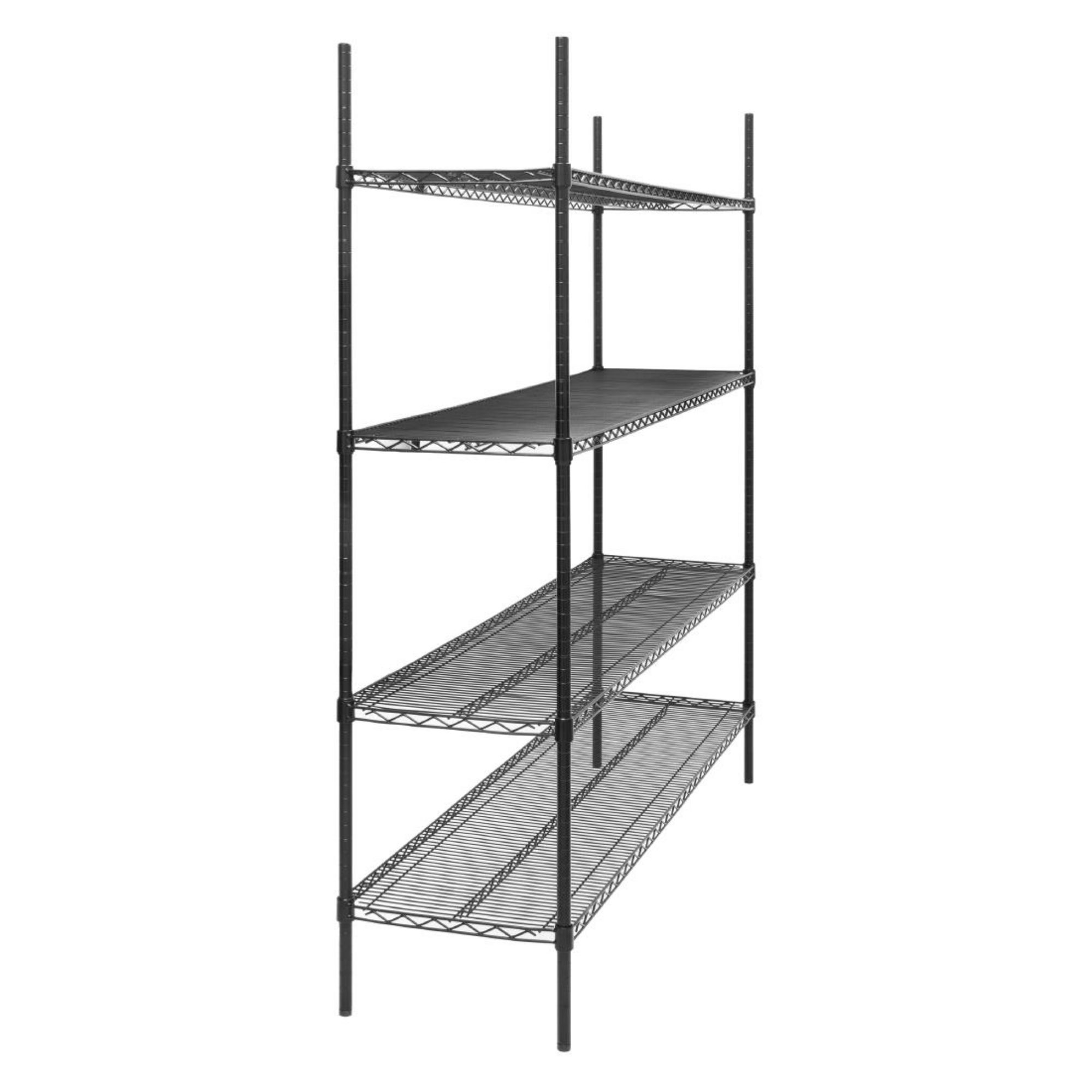 Picture of Nisbets Essentials Flat Pack 4 Shelf Unit Black Epoxy Coated 1830x1820x460mm