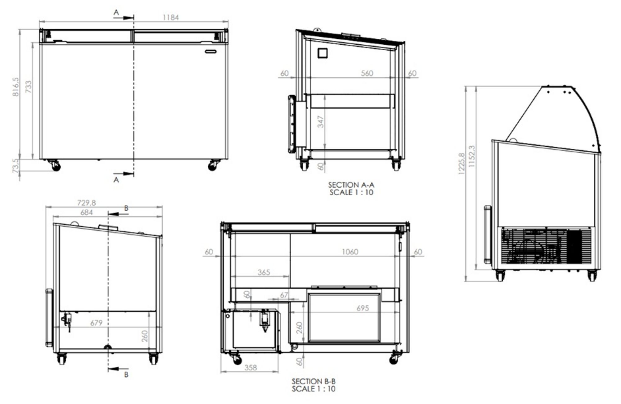 Picture of Nisbets Essentials Flat Pack 4 Shelf Unit Black Epoxy Coated 1830x1510x460mm