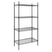 Picture of Nisbets Essentials Flat Pack 4 Shelf Unit Black Epoxy Coated 1830x910x460mm
